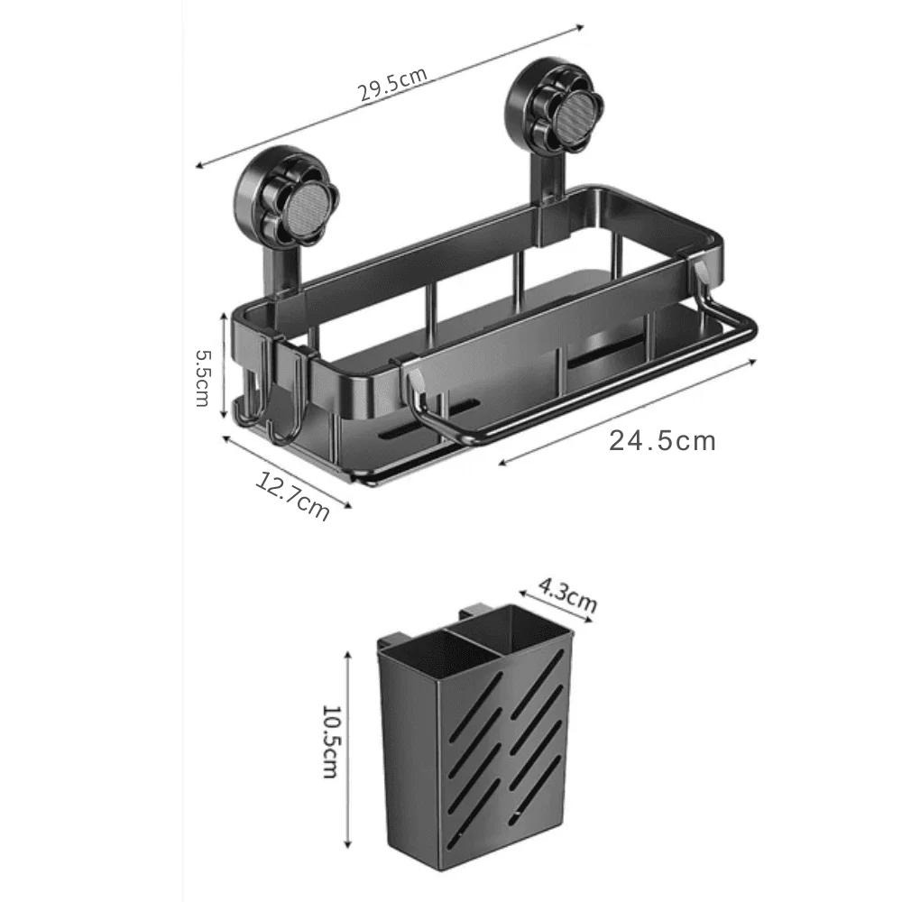 Multi-Functional Plastic Wall Storage Rack with Strong Suction Cup - Image 7