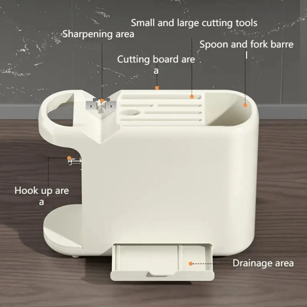 Multi-Functional Knife Holder With Sharpening Stone - Image 3