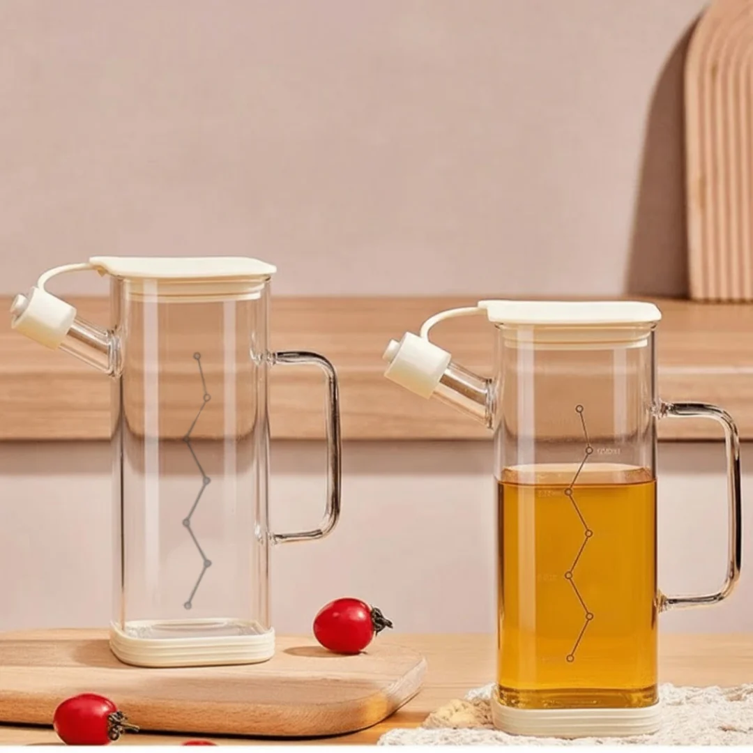 Multi-Functional Oil Glass Dispenser with Silicone Guard - Image 3