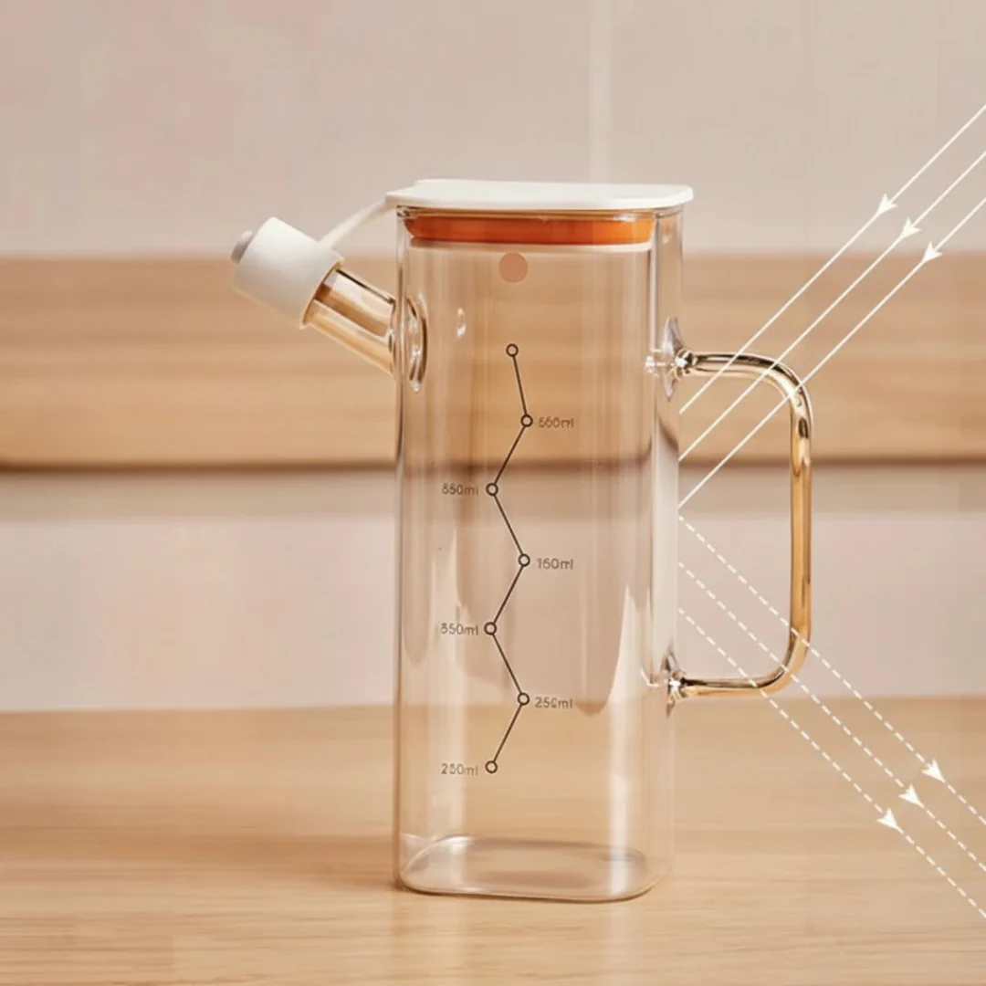 Multi-Functional Oil Glass Dispenser with Silicone Guard - Image 5