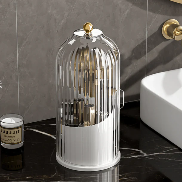 Dustproof Makeup Brush Holder with Visible Compartment - Image 4