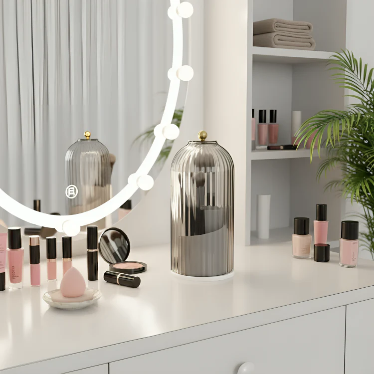 Dustproof Makeup Brush Holder with Visible Compartment - Image 5