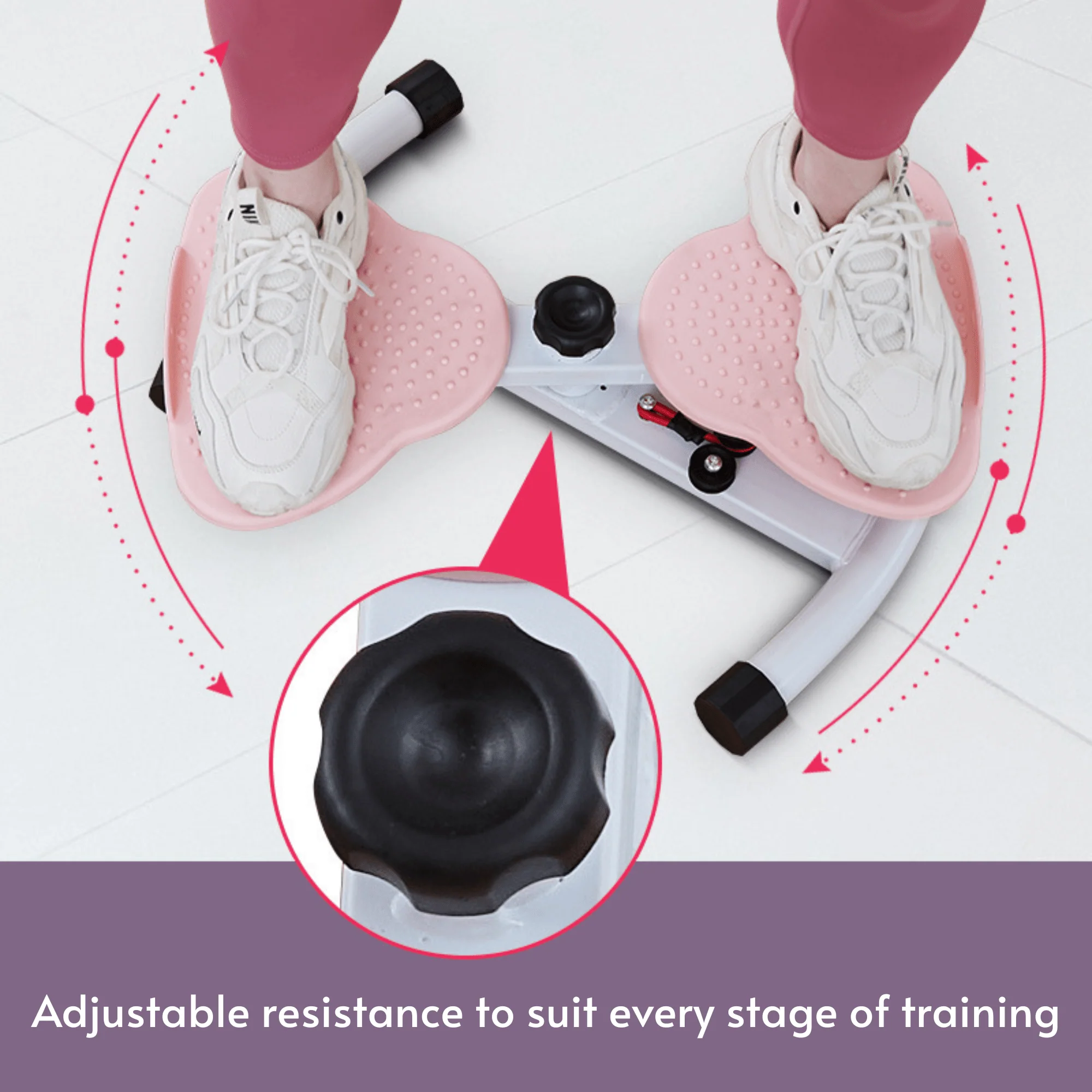 Multi-Functional Portable Twister Stepper with Resistance Bands for Home Workout - Image 4