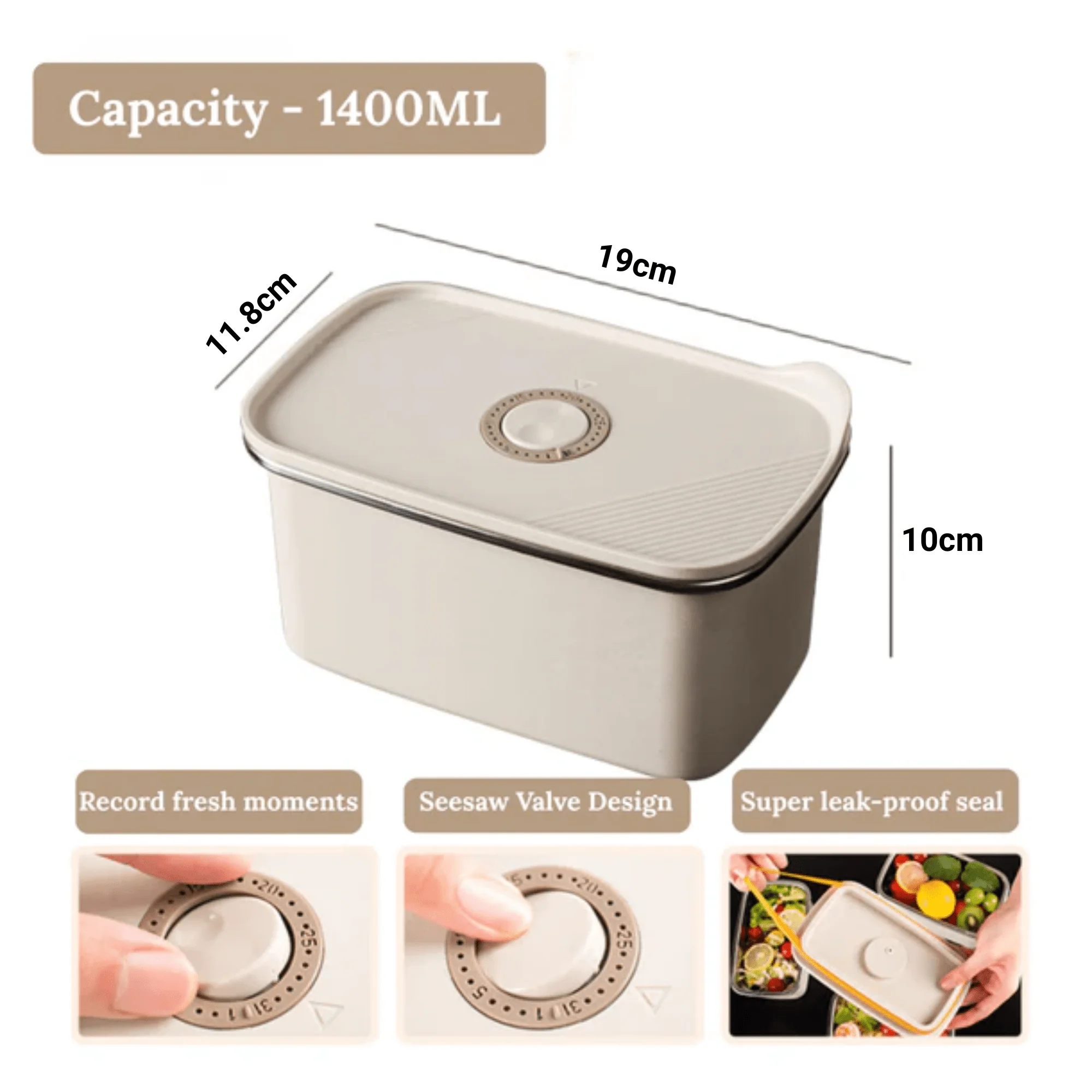 Multi-Functional Stainless Steel Food Storage Container with Leakproof Lid - Image 8