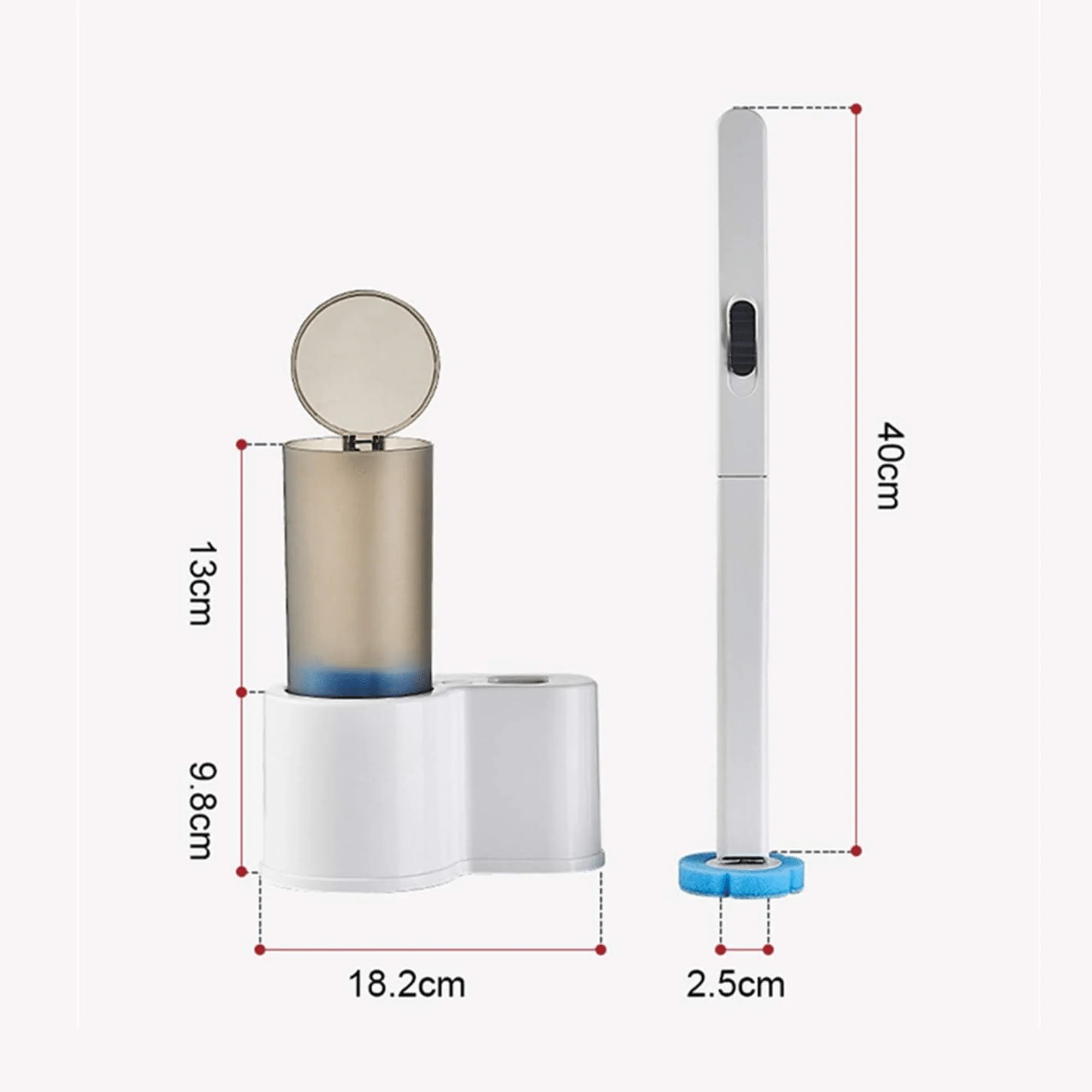 Multi-Functional Toilet Brush Set with 6 Refill Heads and Storage Holder - Image 6