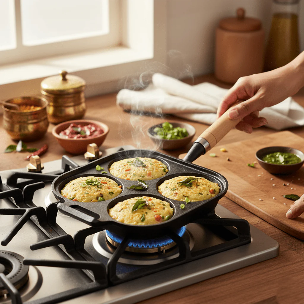 Multi-Hole Non-Stick Cast Iron Square Pancake Maker(19cm) - Image 6
