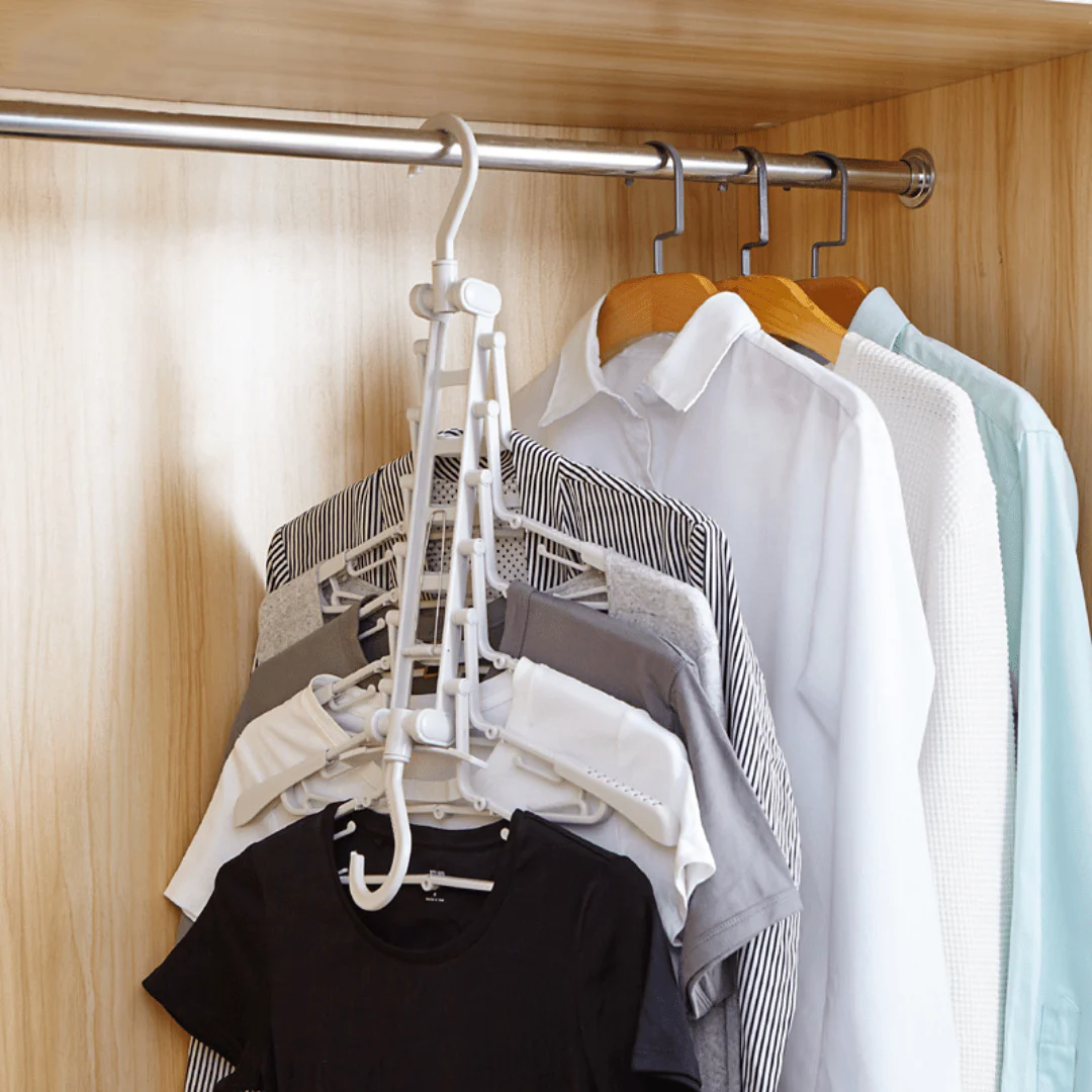 Multi-Hooks Adjustable 360° Plastic Rotatable Clothes Hanger - Image 3