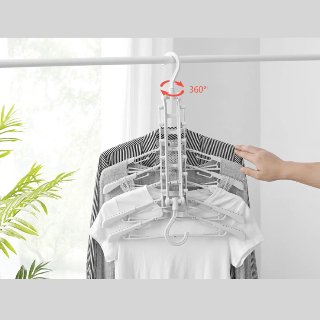 Multi-Hooks Adjustable 360° Plastic Rotatable Clothes Hanger - Image 5
