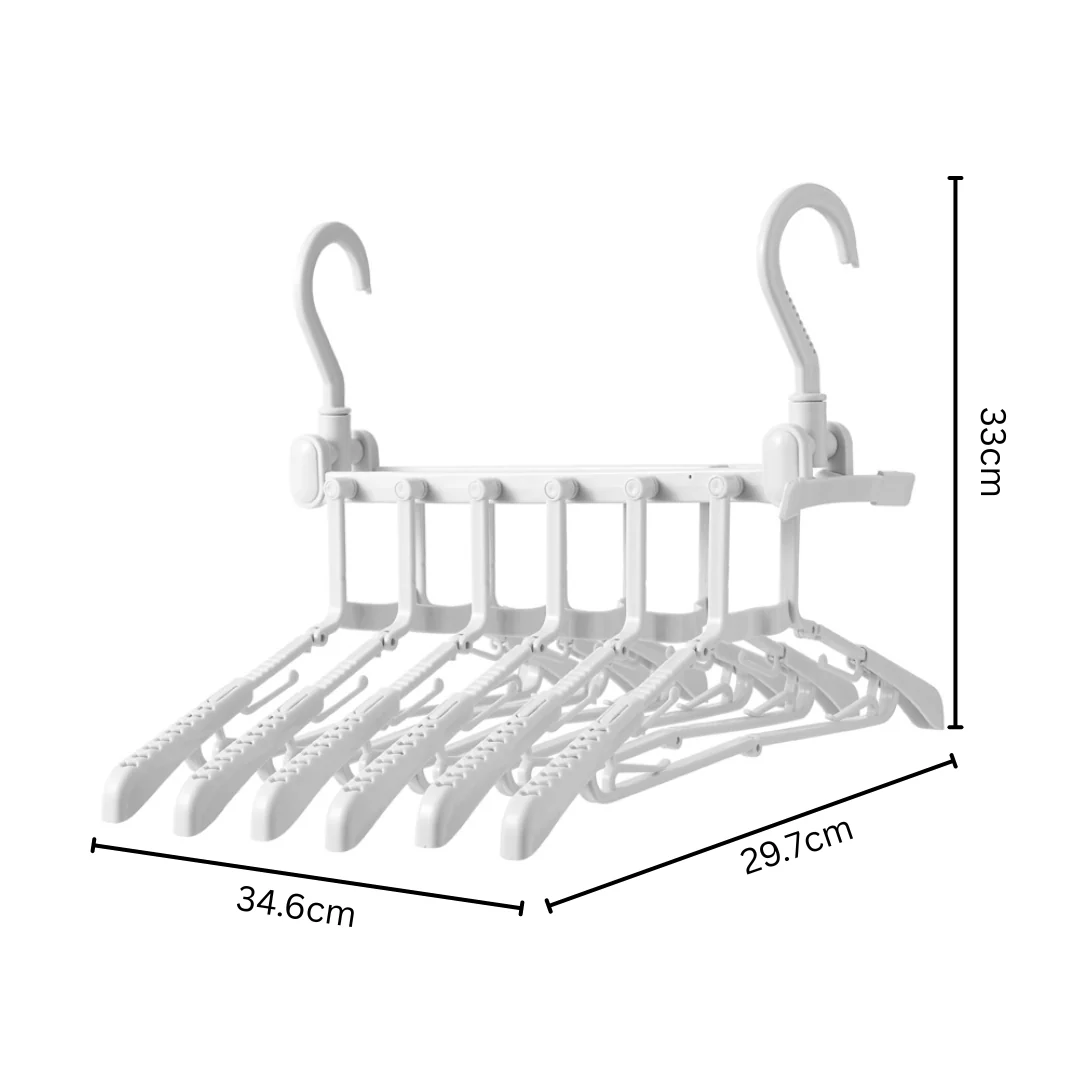 Multi-Hooks Adjustable 360° Plastic Rotatable Clothes Hanger - Image 7