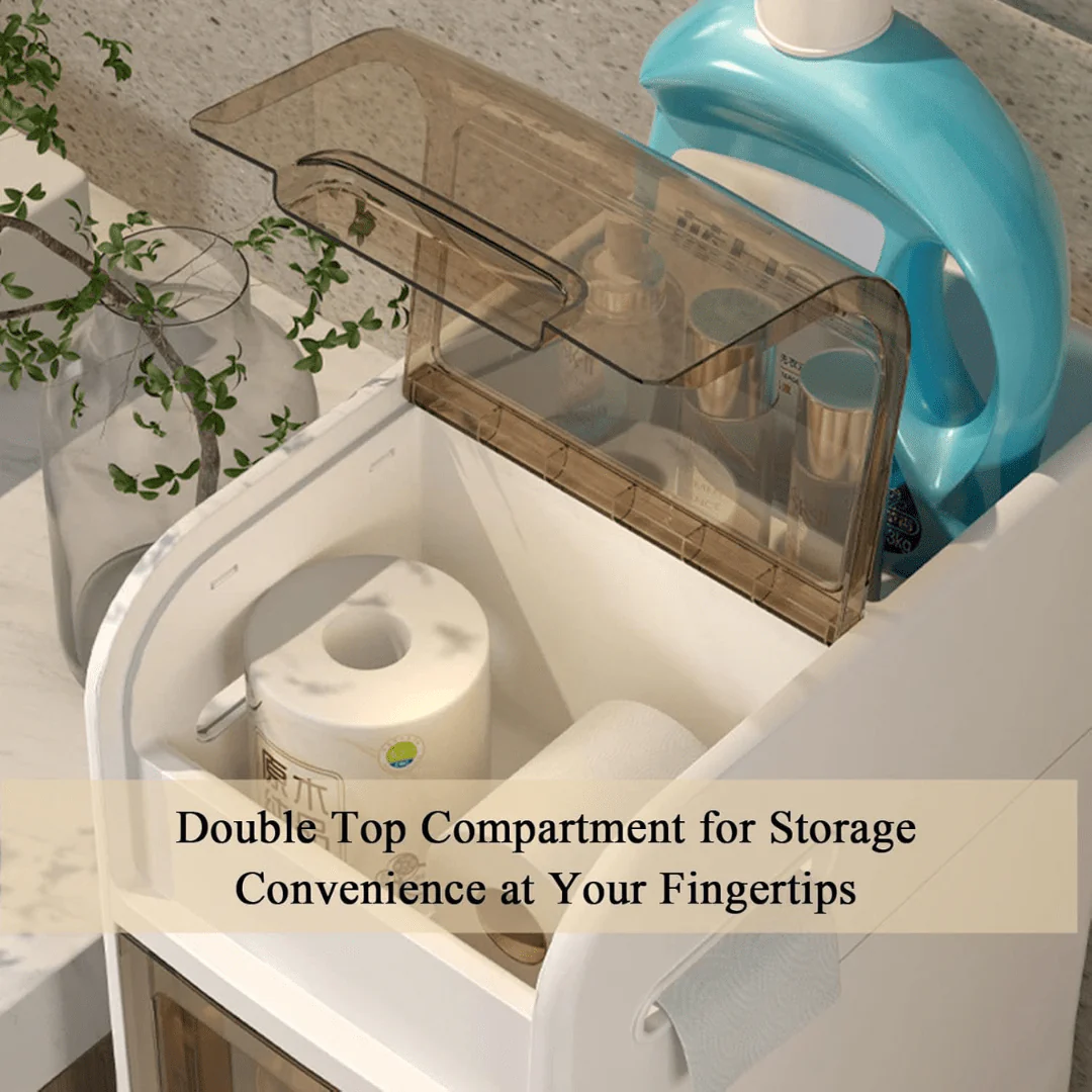 Multi-Layer Bathroom Storage Cabinet and Laundry Basket - Image 6