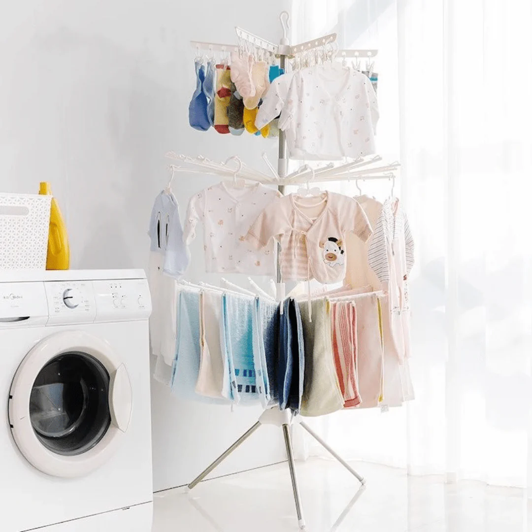 Multi-Layer Indoor Rotatable Floor Standing Clothes Drying Rack(74cm) - Image 2