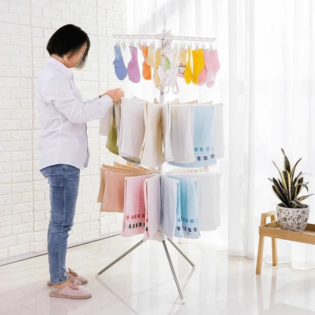 Multi-Layer Indoor Rotatable Floor Standing Clothes Drying Rack(74cm) - Image 5