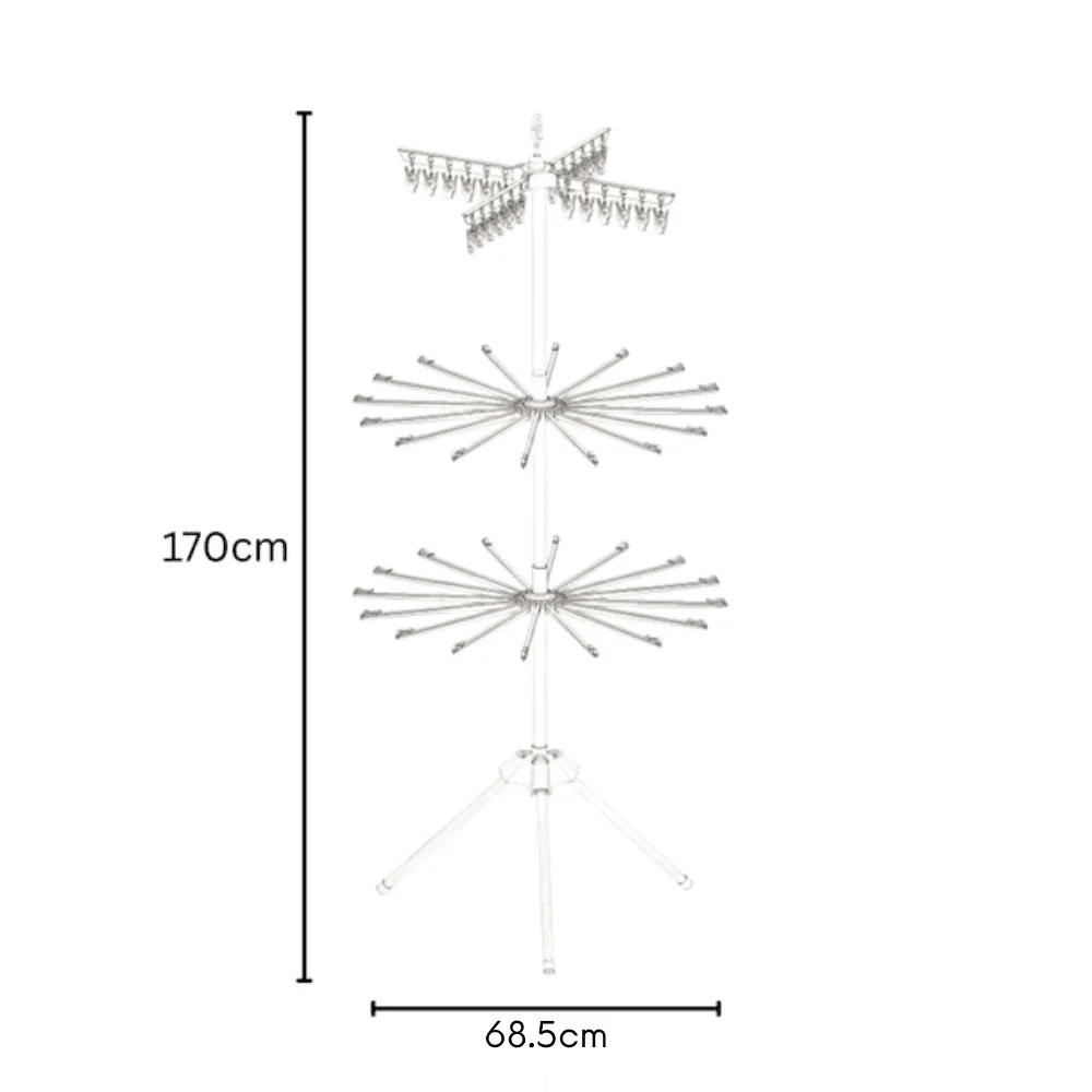 Multi-Layer Indoor Rotatable Floor Standing Clothes Drying Rack(74cm) - Image 6