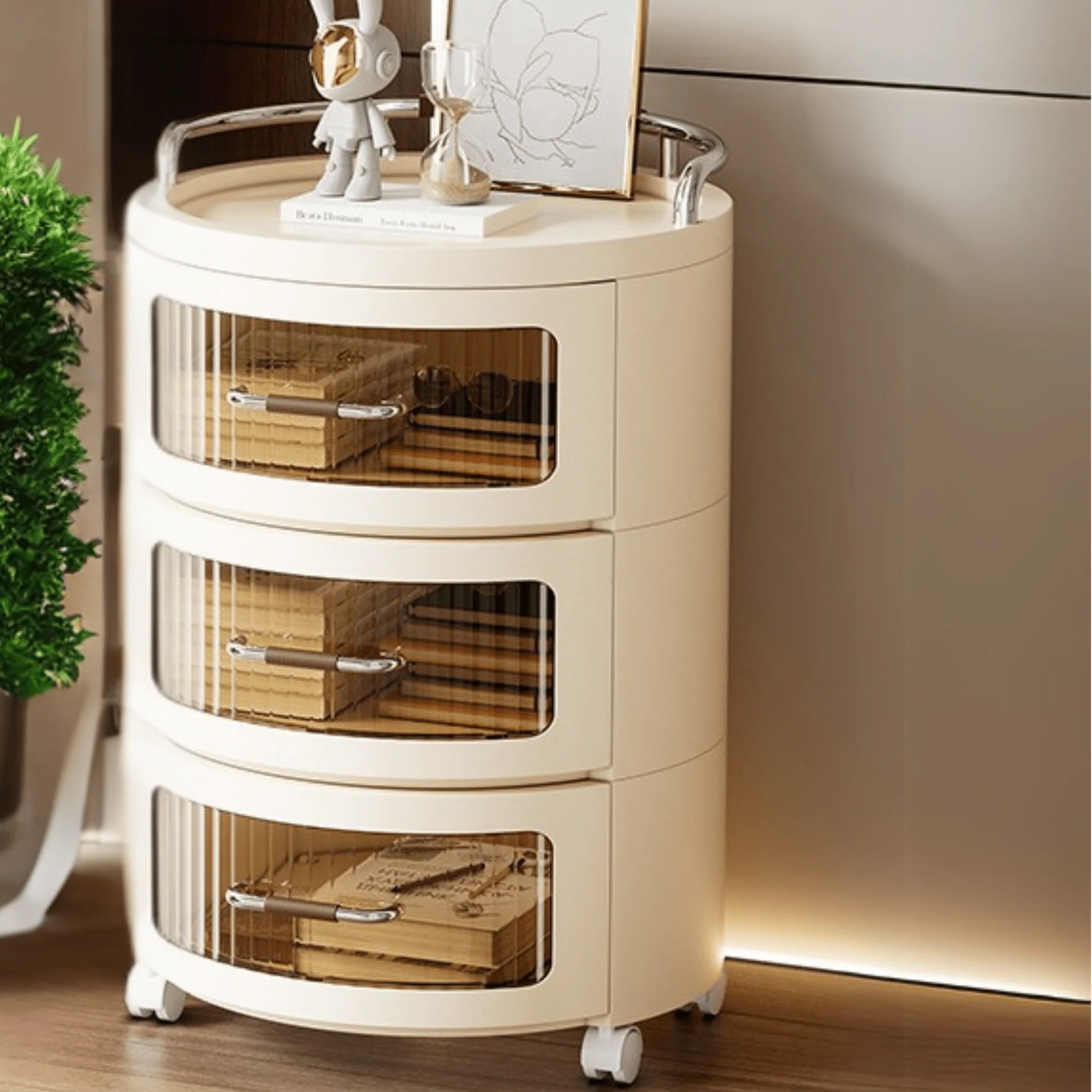 Multi-Layer Plastic Drawer Storage Cabinet with Wheels (43cm) - Image 3