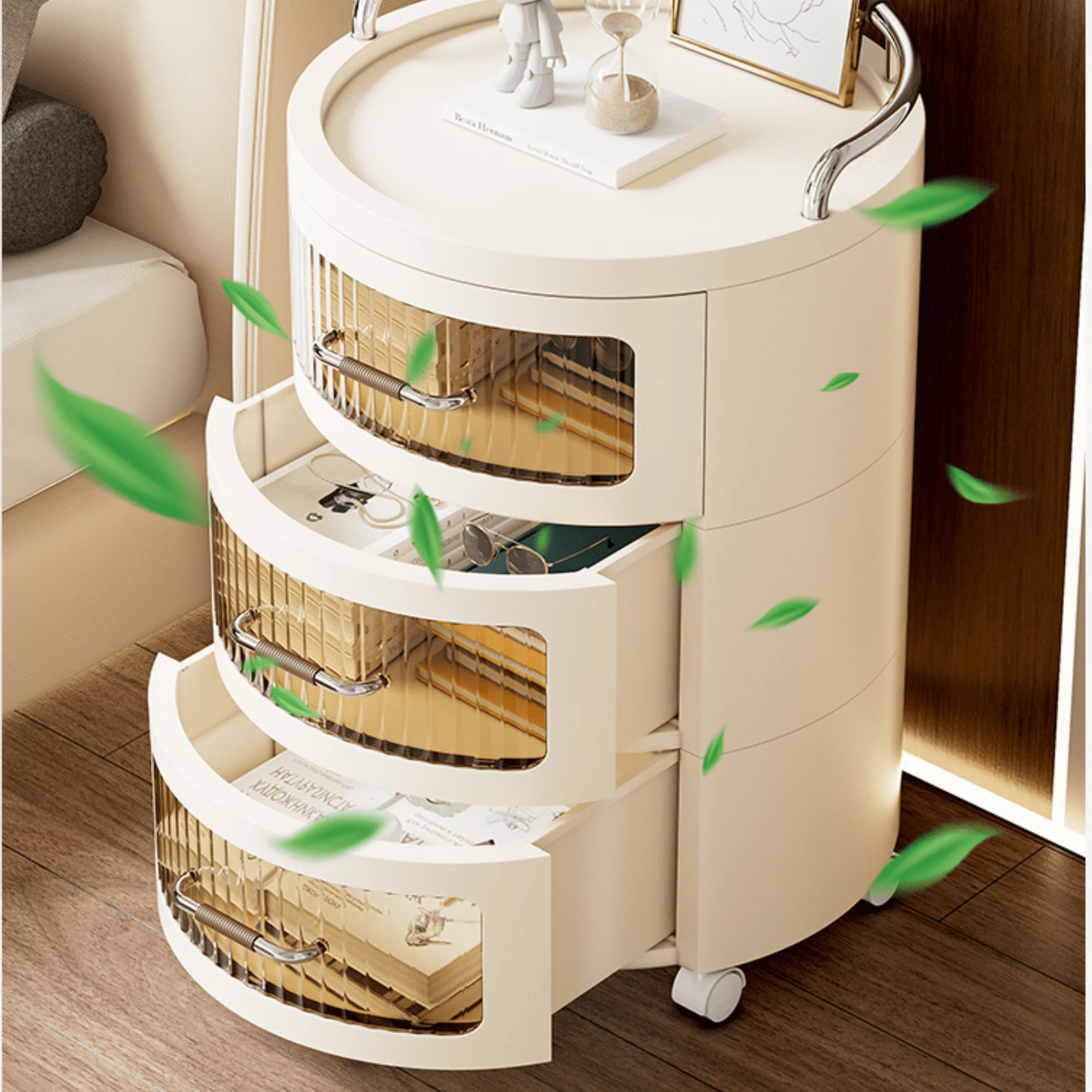 Multi-Layer Plastic Drawer Storage Cabinet with Wheels (43cm) - Image 4