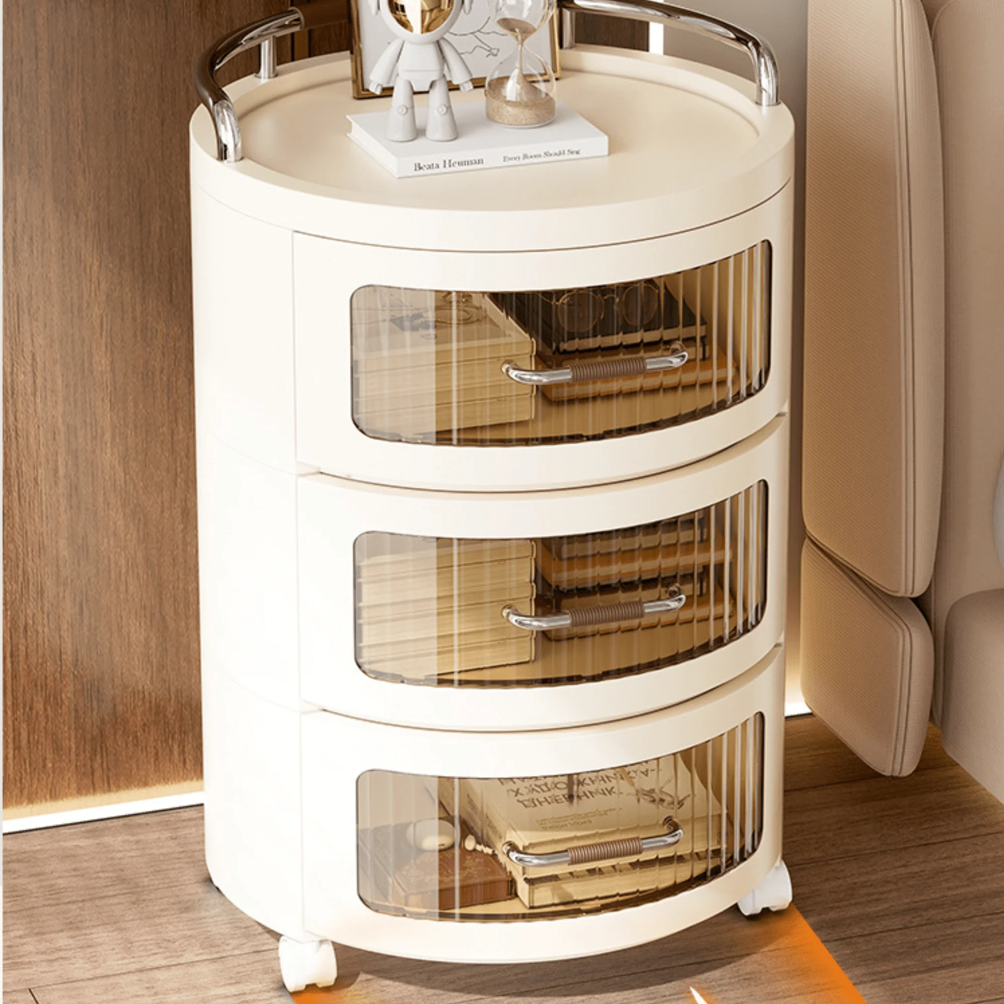 Multi-Layer Plastic Drawer Storage Cabinet with Wheels (43cm) - Image 6