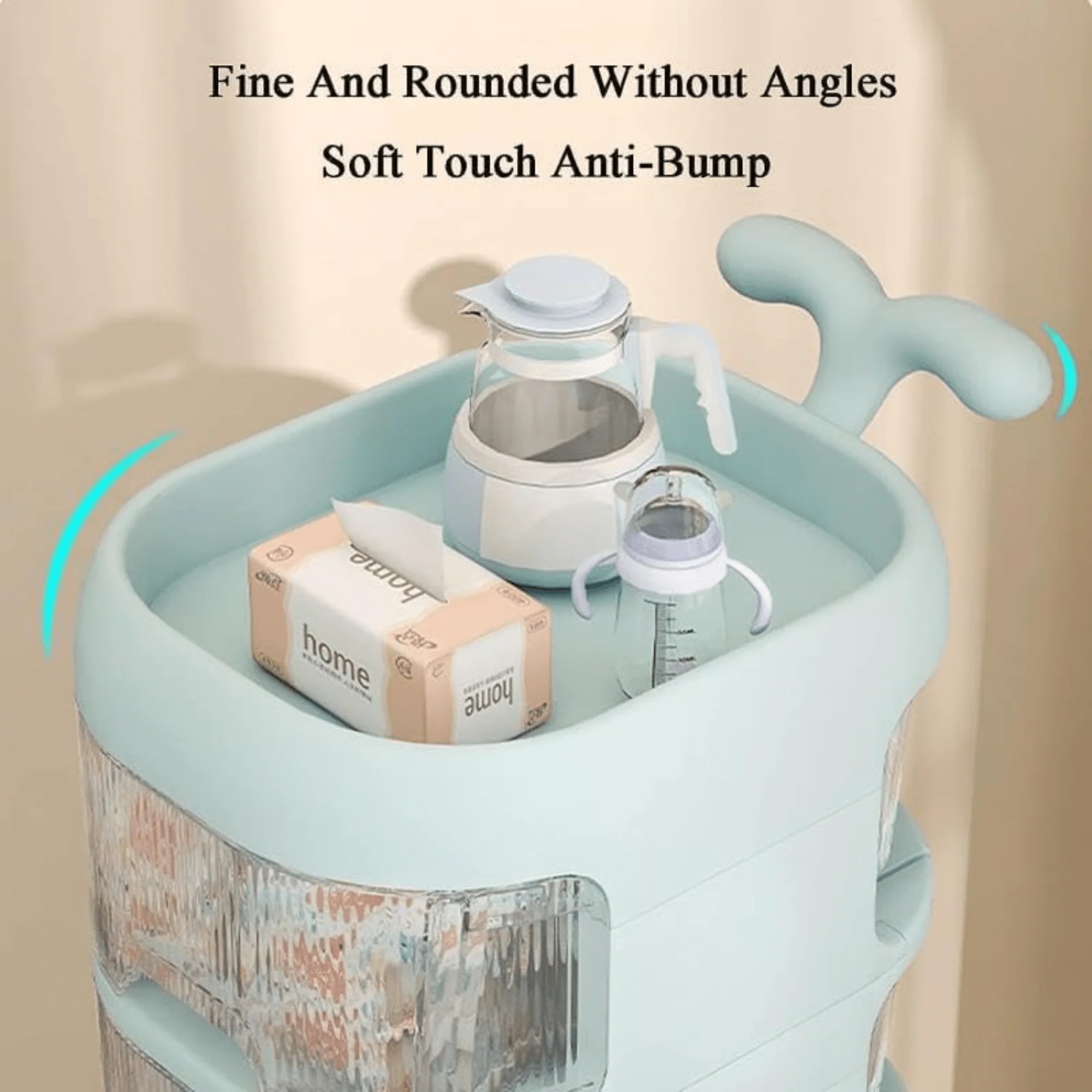 Multi-Layer Plastic Floor Storage Rack with Wheels (32cm) - Image 4