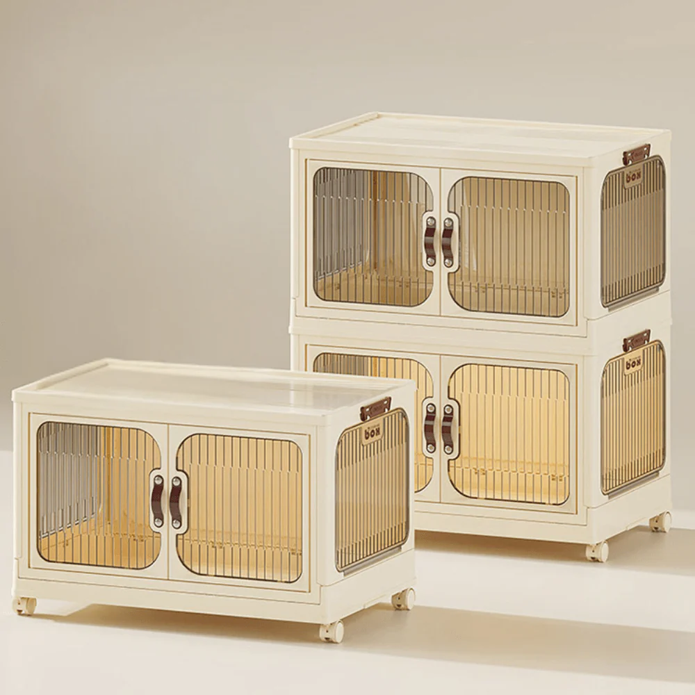 Multi-Layer Plastic Storage Cabinet with Lid & Wheels - Image 11