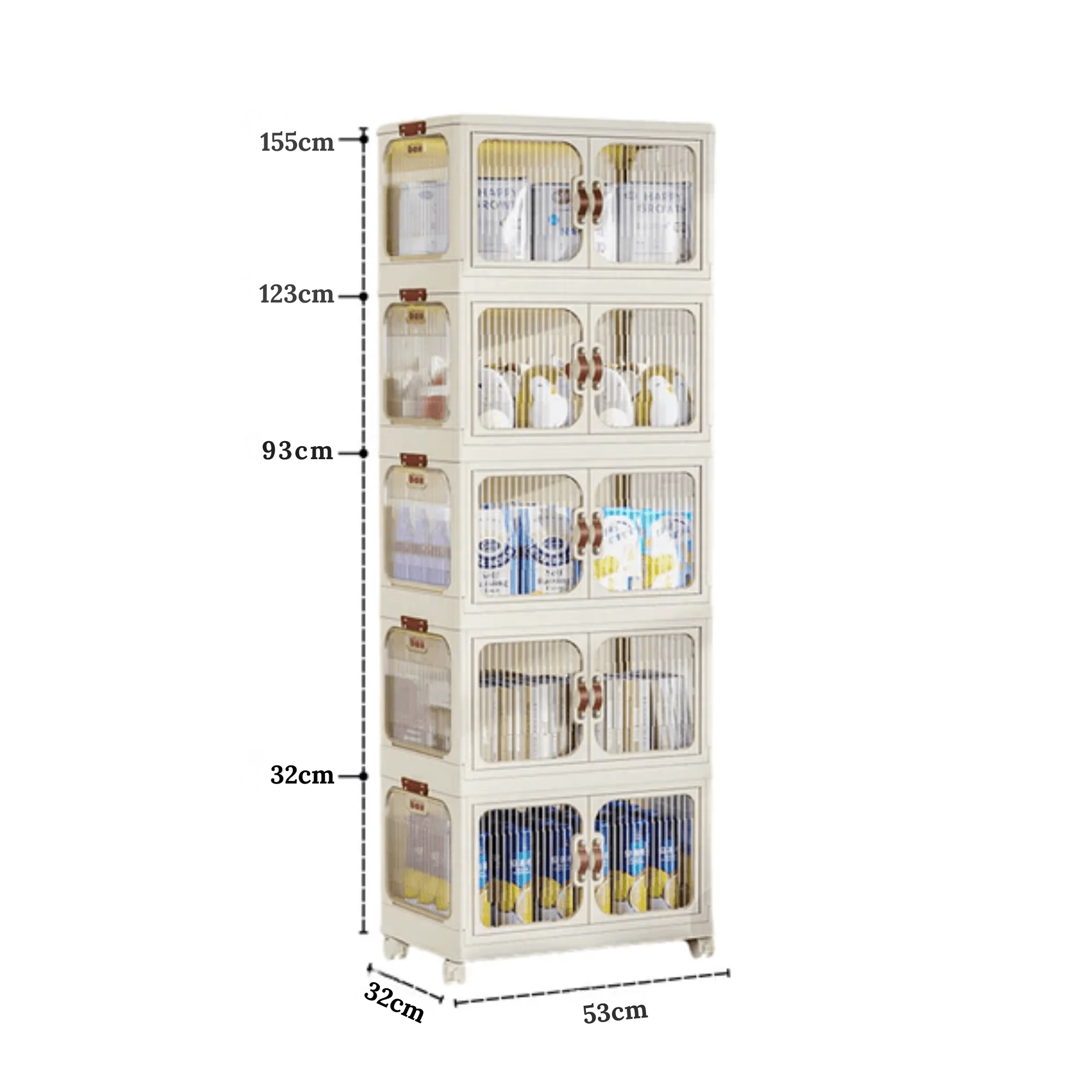 Multi-Layer Plastic Storage Cabinet with Lid & Wheels - Image 20