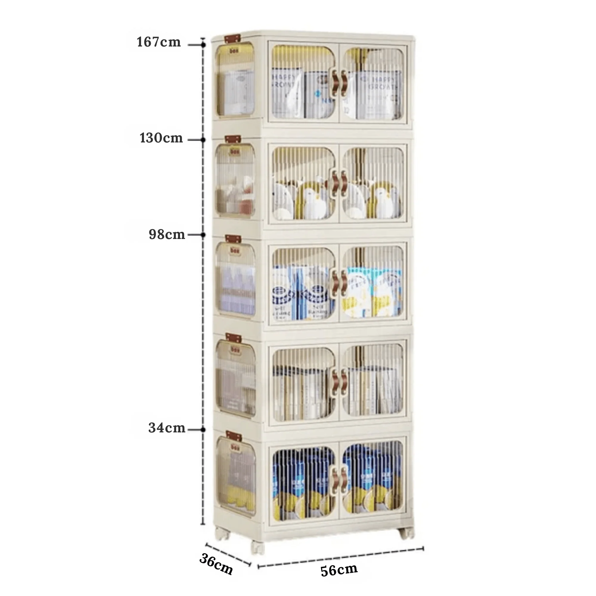 Multi-Layer Plastic Storage Cabinet with Lid & Wheels - Image 21