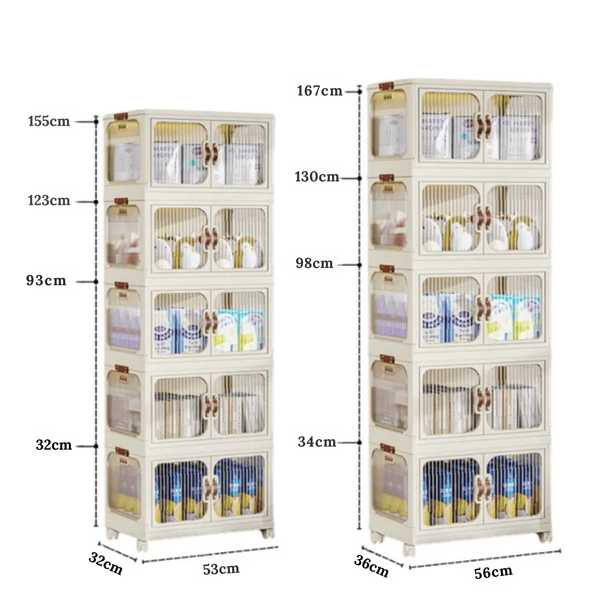 Multi-Layer Plastic Storage Cabinet with Lid & Wheels - Image 22