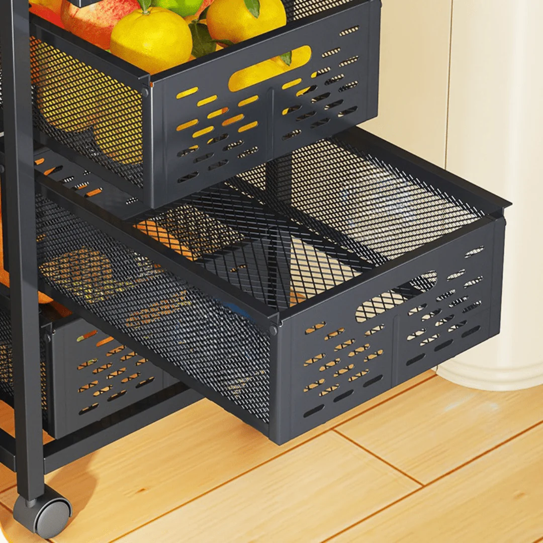 Multi-Layer Rolling Drawer-Style Storage Rack with Detachable Baskets - Image 3