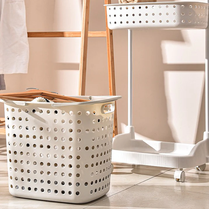 Multi-Layer Rolling Laundry Storage Rack with Top Shelf - Image 3