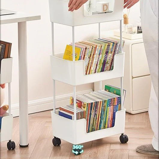 Multi-Layer Rolling Storage Trolley With Rotating Wheels - Image 3