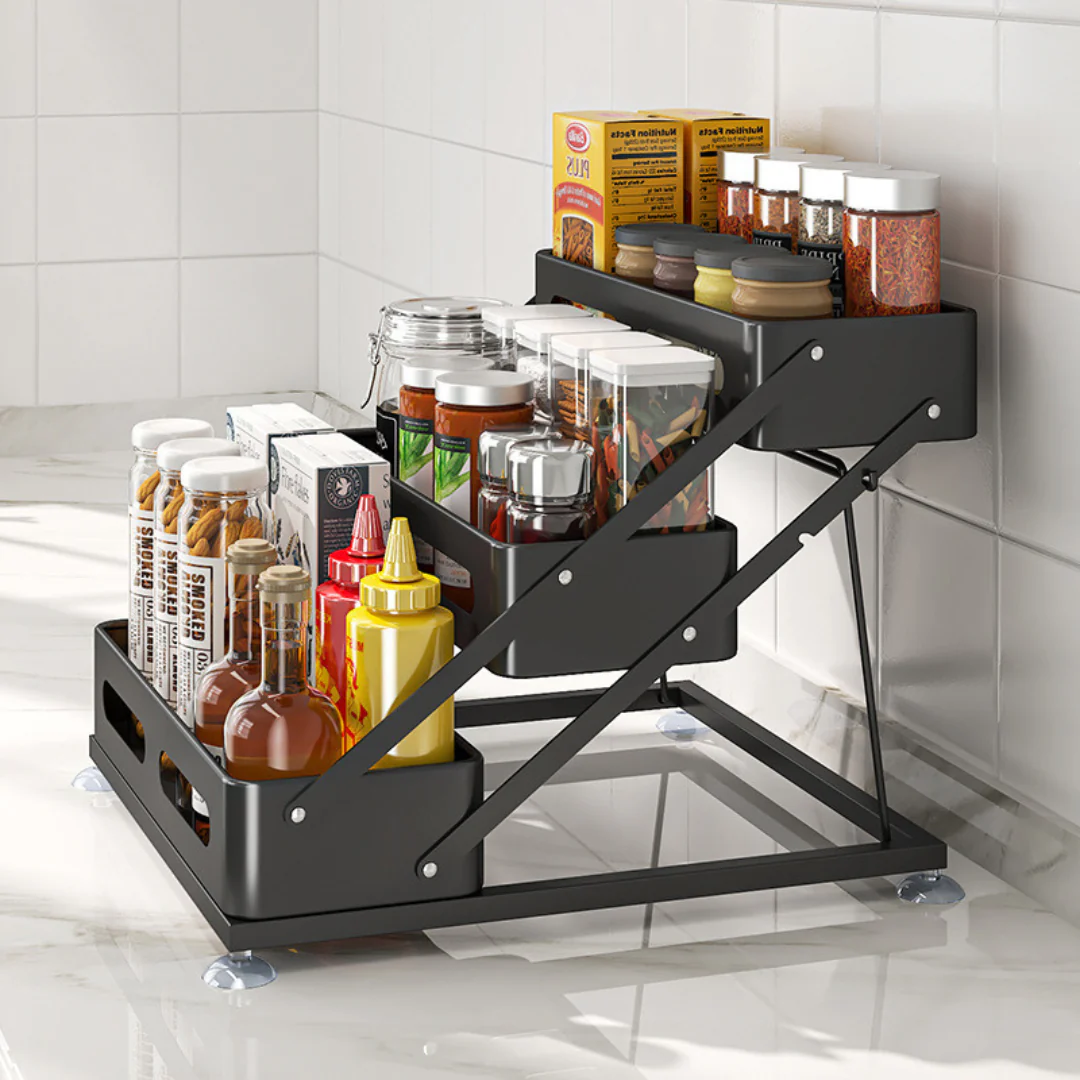 Multi-Layer Seasoning Rack Organizer with Triangular Support - Image 4