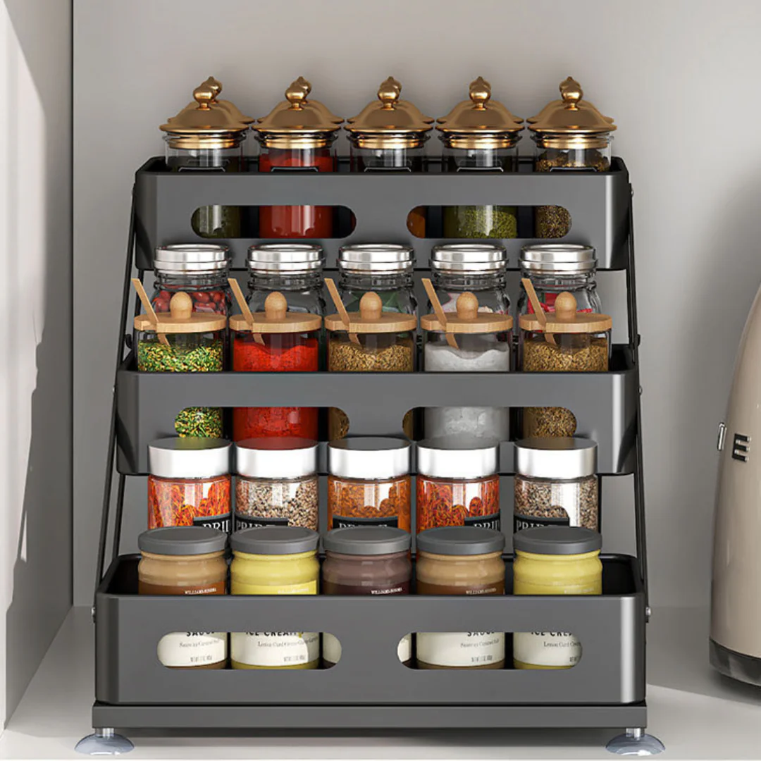 Multi-Layer Seasoning Rack Organizer with Triangular Support - Image 5
