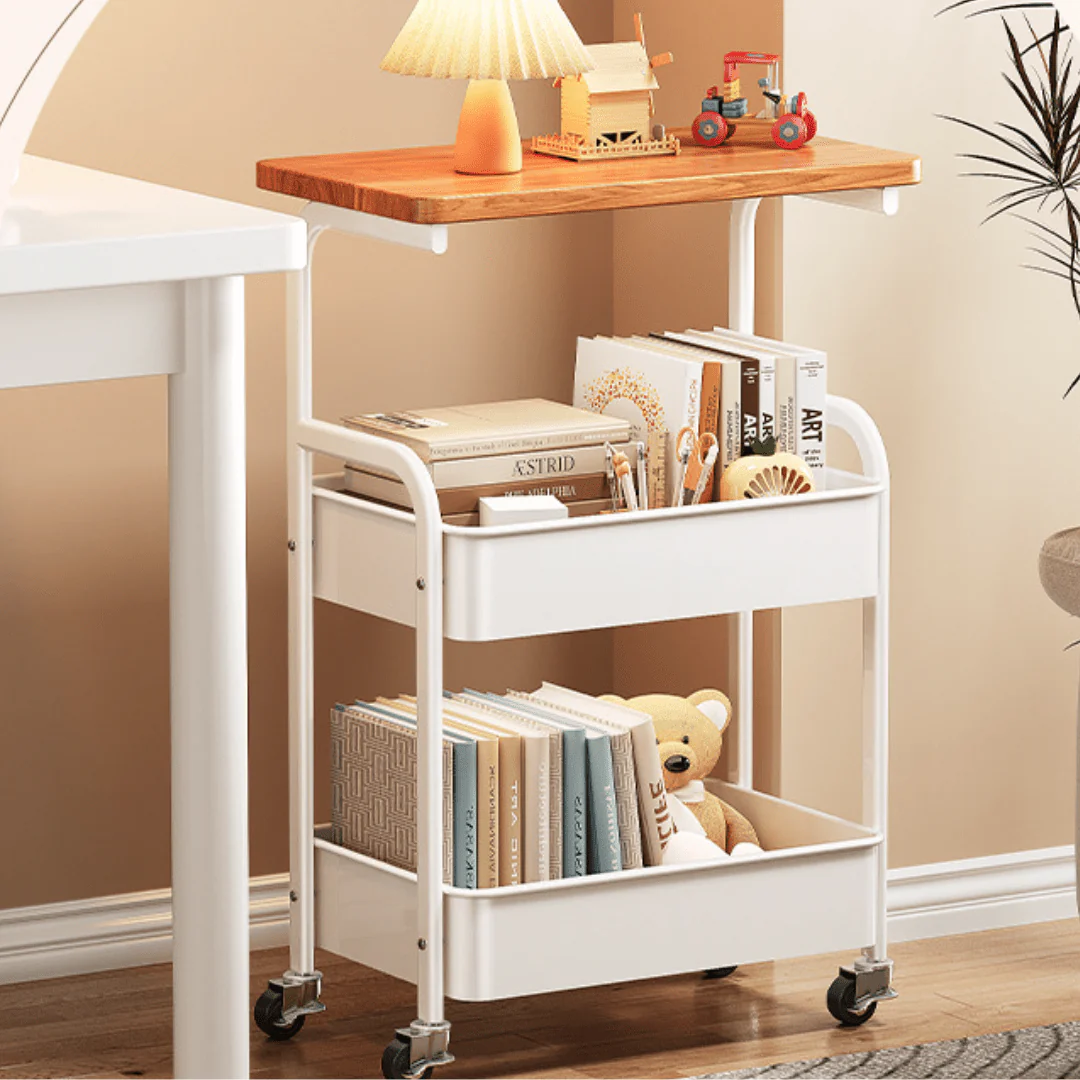 Multi-Layer Style Mobile Snack and Storage Trolley Shelf with Wheels - Image 3