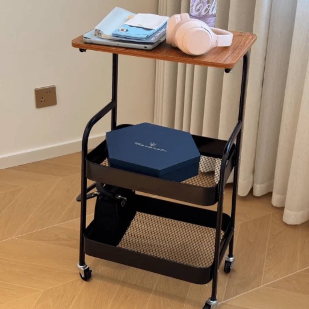 Multi-Layer Style Mobile Snack and Storage Trolley Shelf with Wheels - Image 4