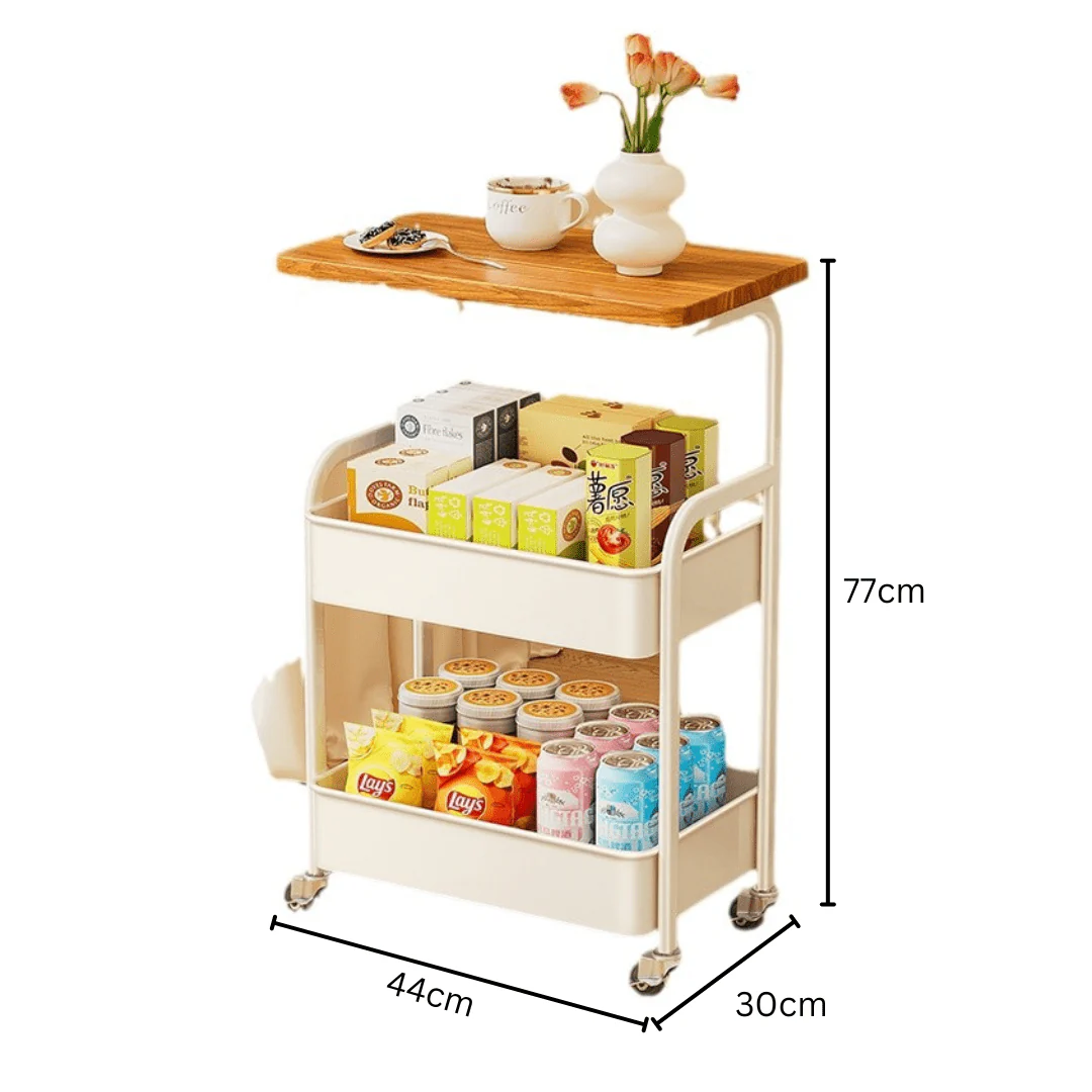 Multi-Layer Style Mobile Snack and Storage Trolley Shelf with Wheels - Image 6