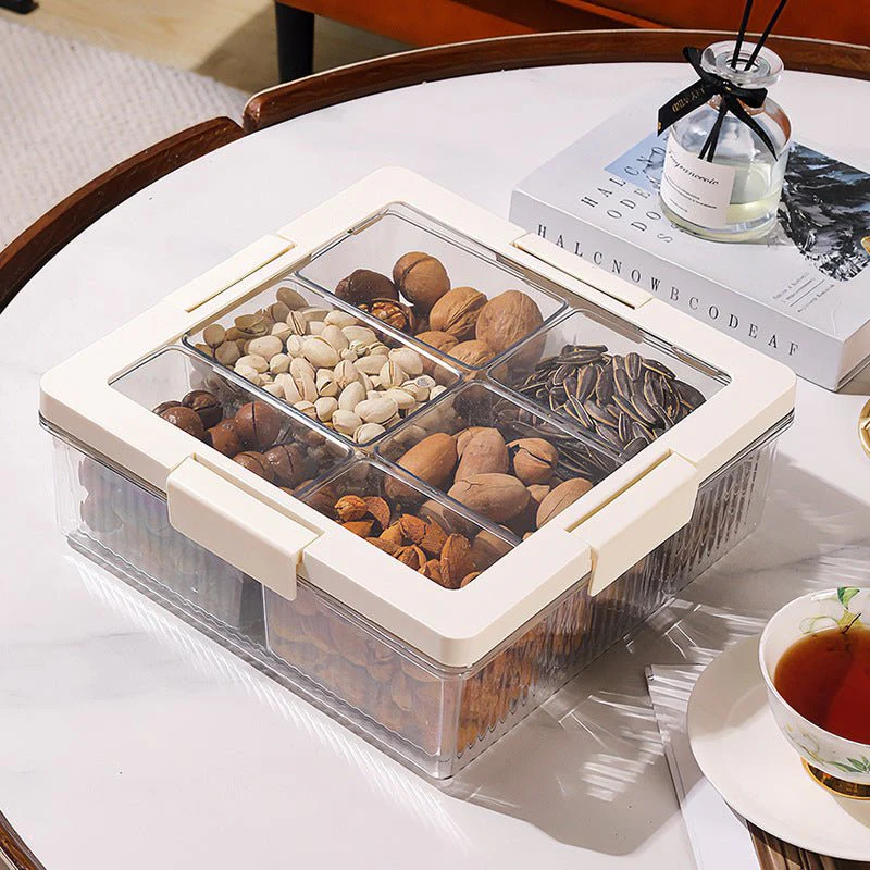 Multi-Purpose 6 Grid Snack & Candy Storage Container Box (27cm)