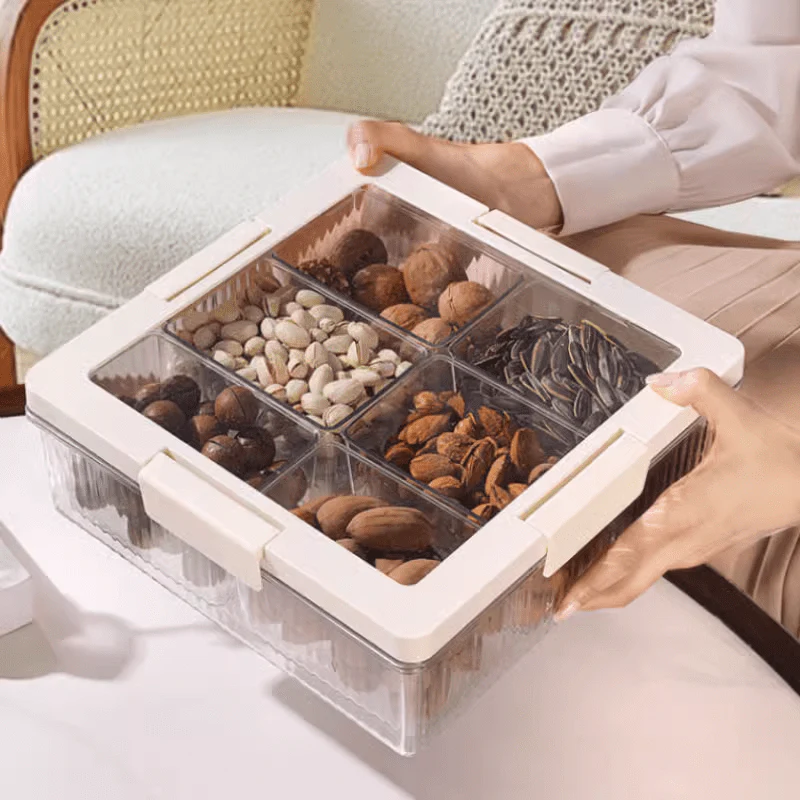 Multi-Purpose 6 Grid Snack & Candy Storage Container Box (27cm) - Image 5