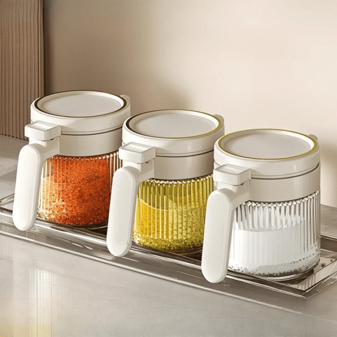Multi-Purpose Airtight Mini Glass Containers with Spoon (300 ml) - Image 3