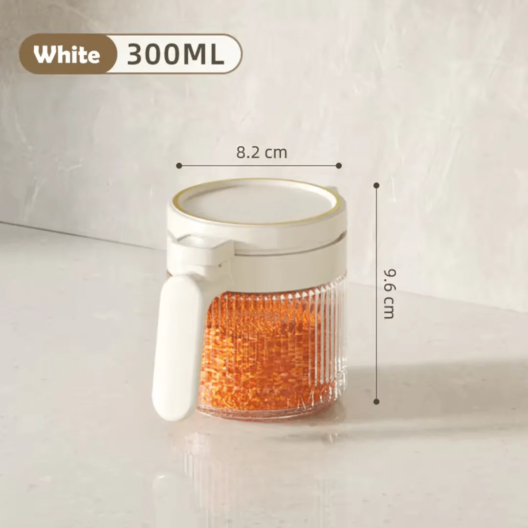 Multi-Purpose Airtight Mini Glass Containers with Spoon (300 ml) - Image 7