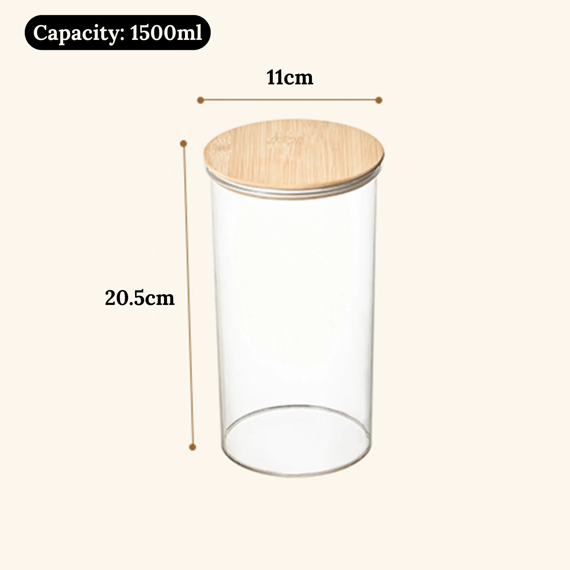 Multi-Purpose Airtight Plastic Transparent Food Storage Jar with Bamboo Lid - Image 10