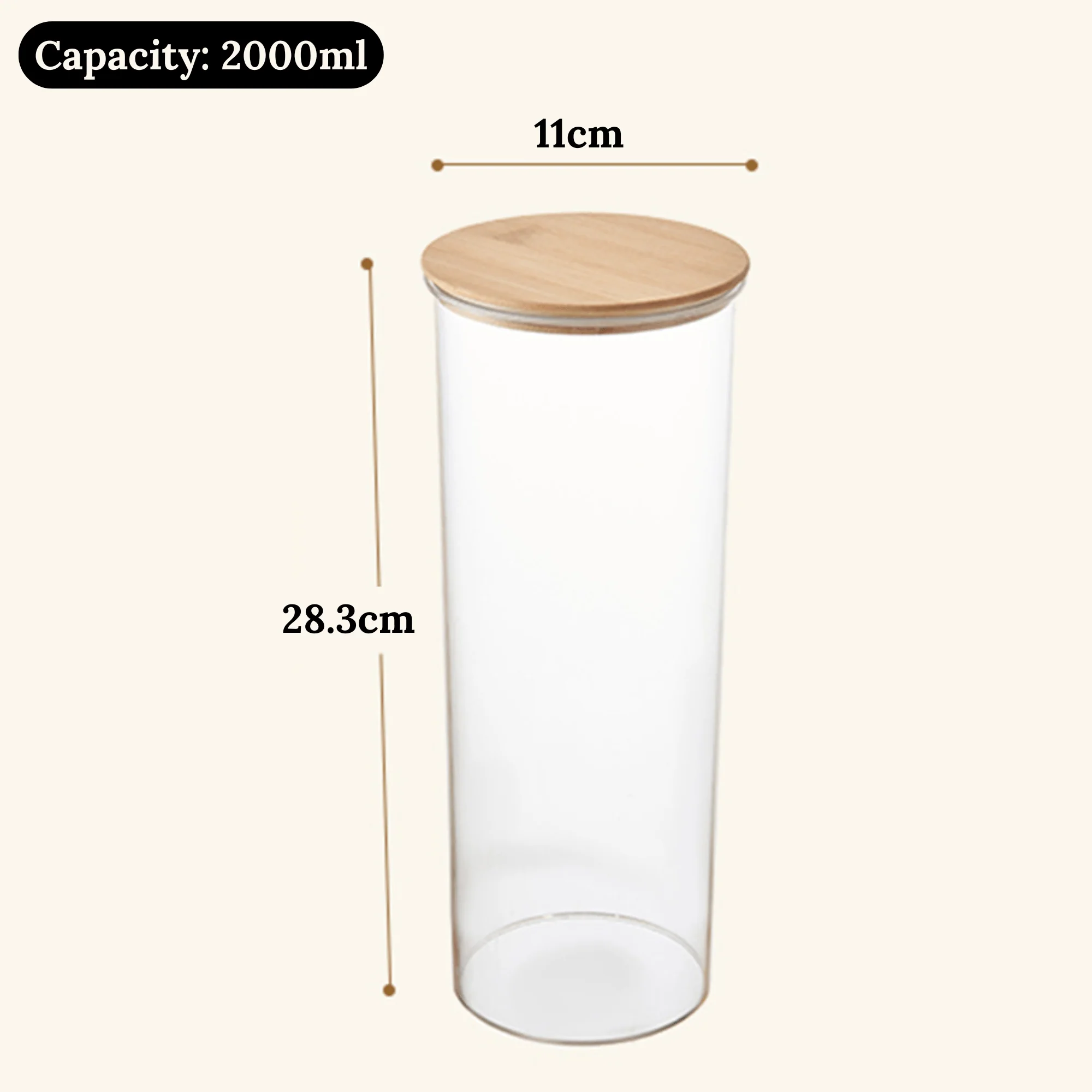 Multi-Purpose Airtight Plastic Transparent Food Storage Jar with Bamboo Lid - Image 11