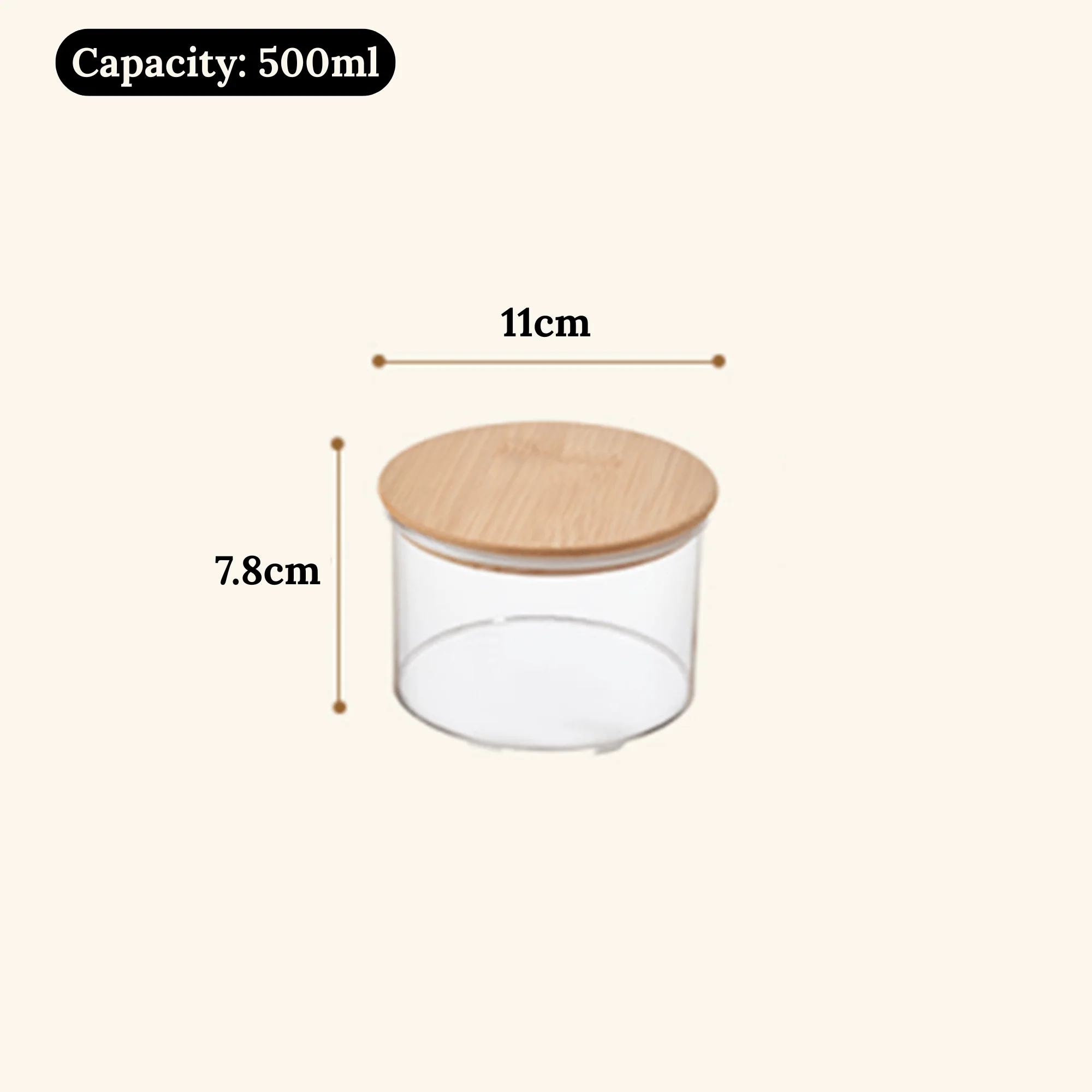 Multi-Purpose Airtight Plastic Transparent Food Storage Jar with Bamboo Lid - Image 7