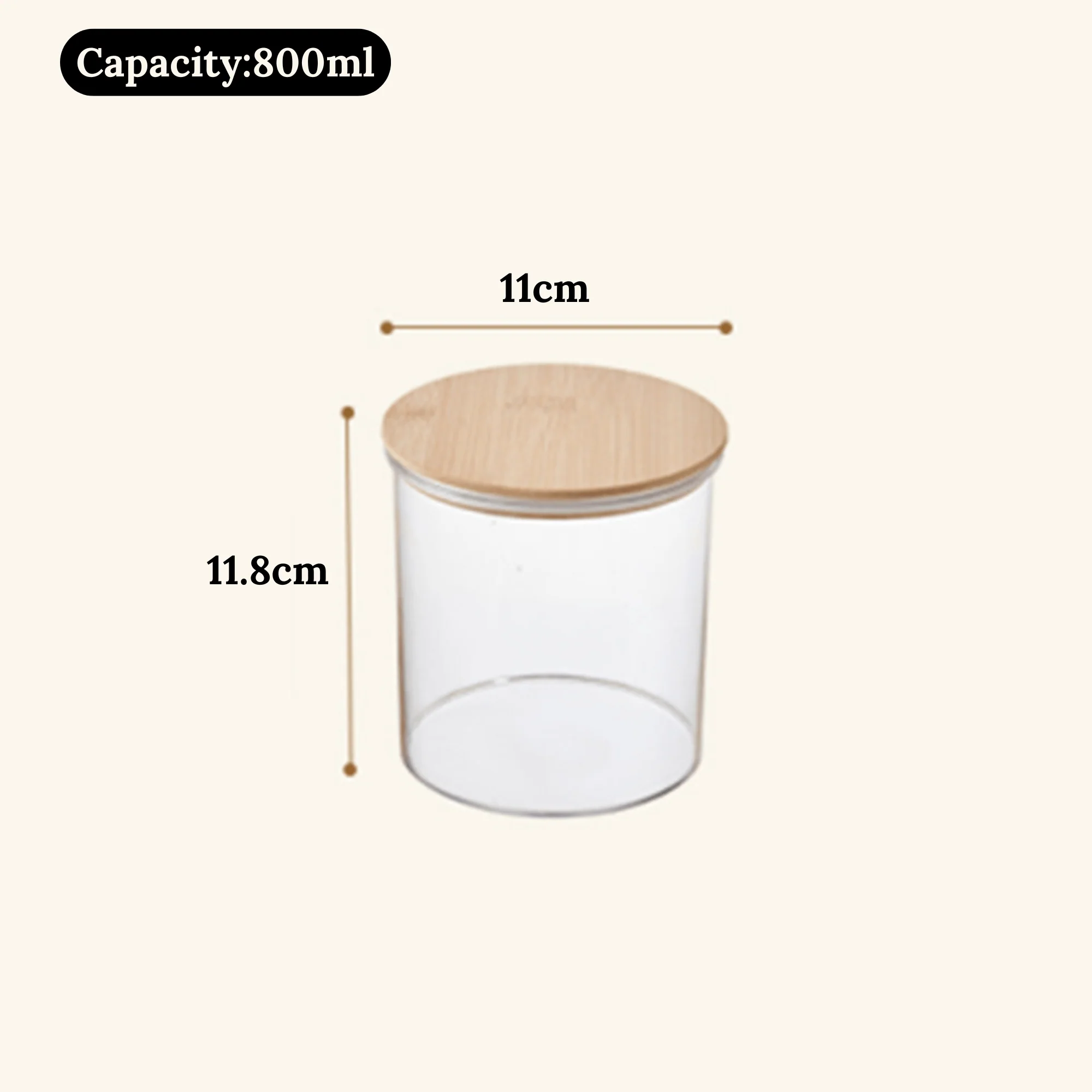 Multi-Purpose Airtight Plastic Transparent Food Storage Jar with Bamboo Lid - Image 8