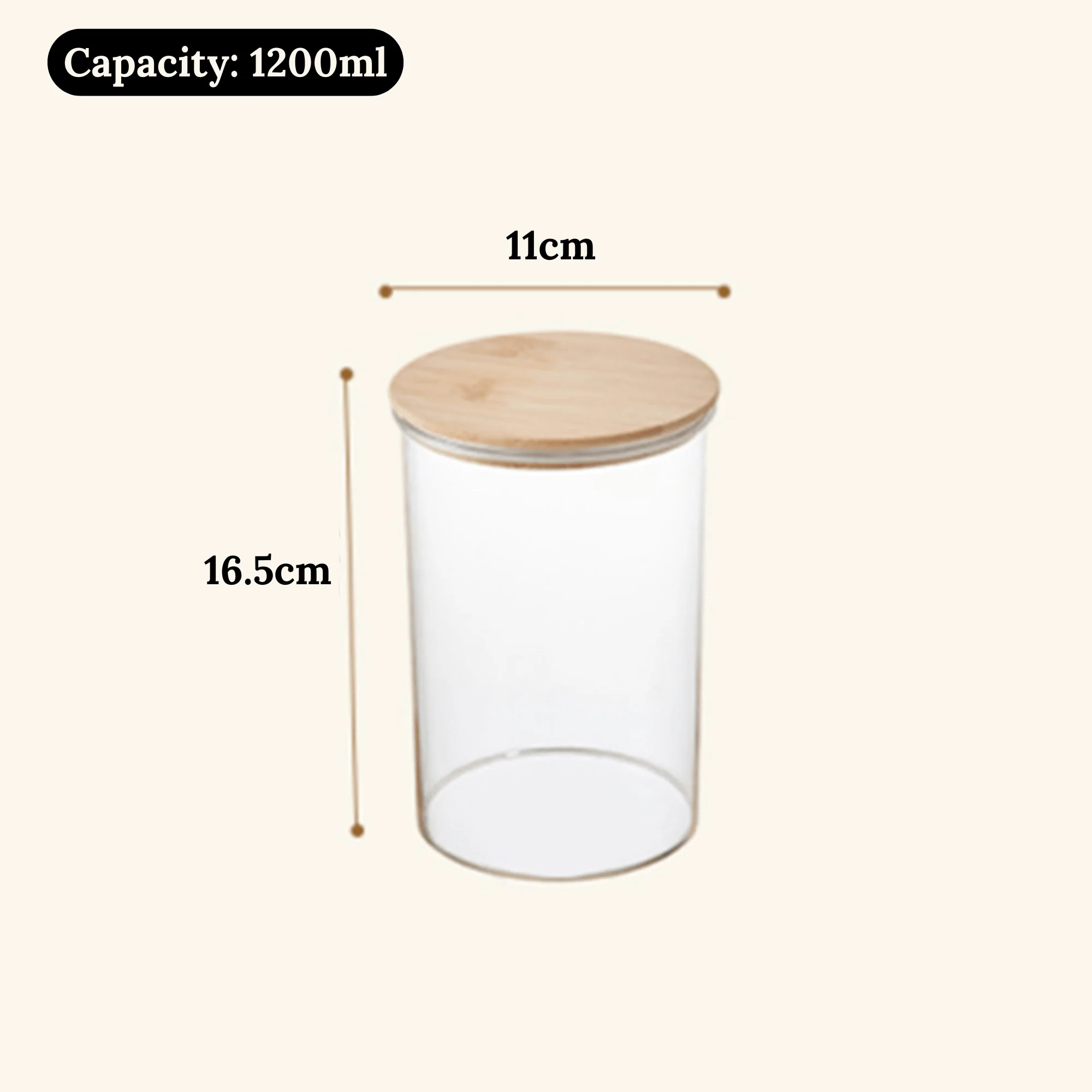 Multi-Purpose Airtight Plastic Transparent Food Storage Jar with Bamboo Lid - Image 9