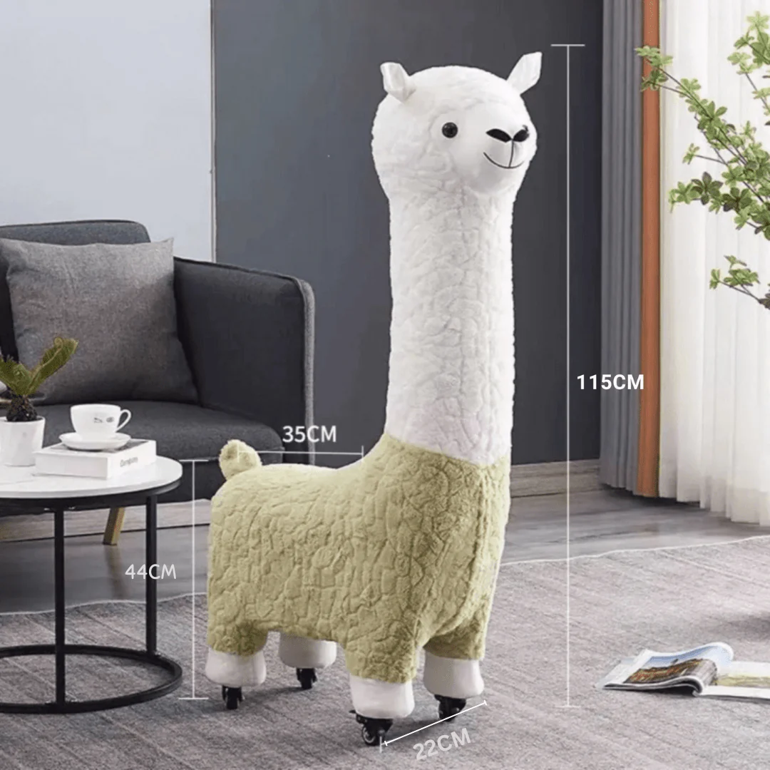 Multi-Purpose Alpaca Fleece Fabric Footstool with Wheels(115cm) - Image 8