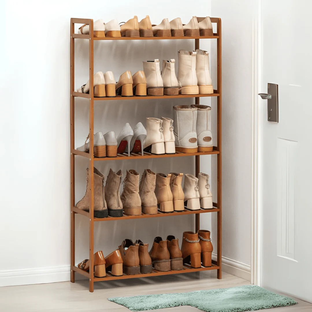 Multi-Purpose Bamboo Wood Floor-Standing Storage Rack (5 Tier-68cm) - Image 4