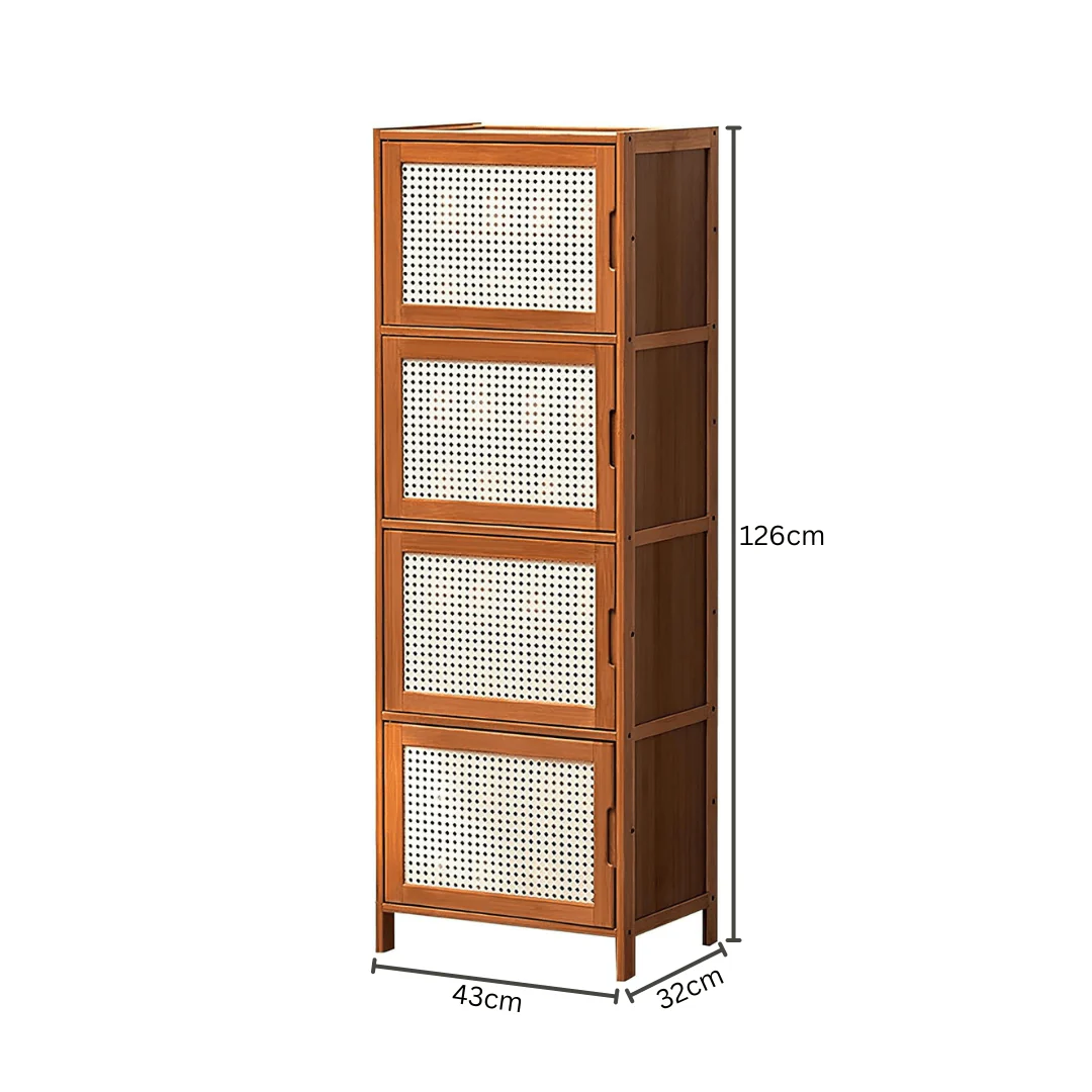 Multi-Purpose Bamboo Wood Storage Cabinet (43cm) - Image 10