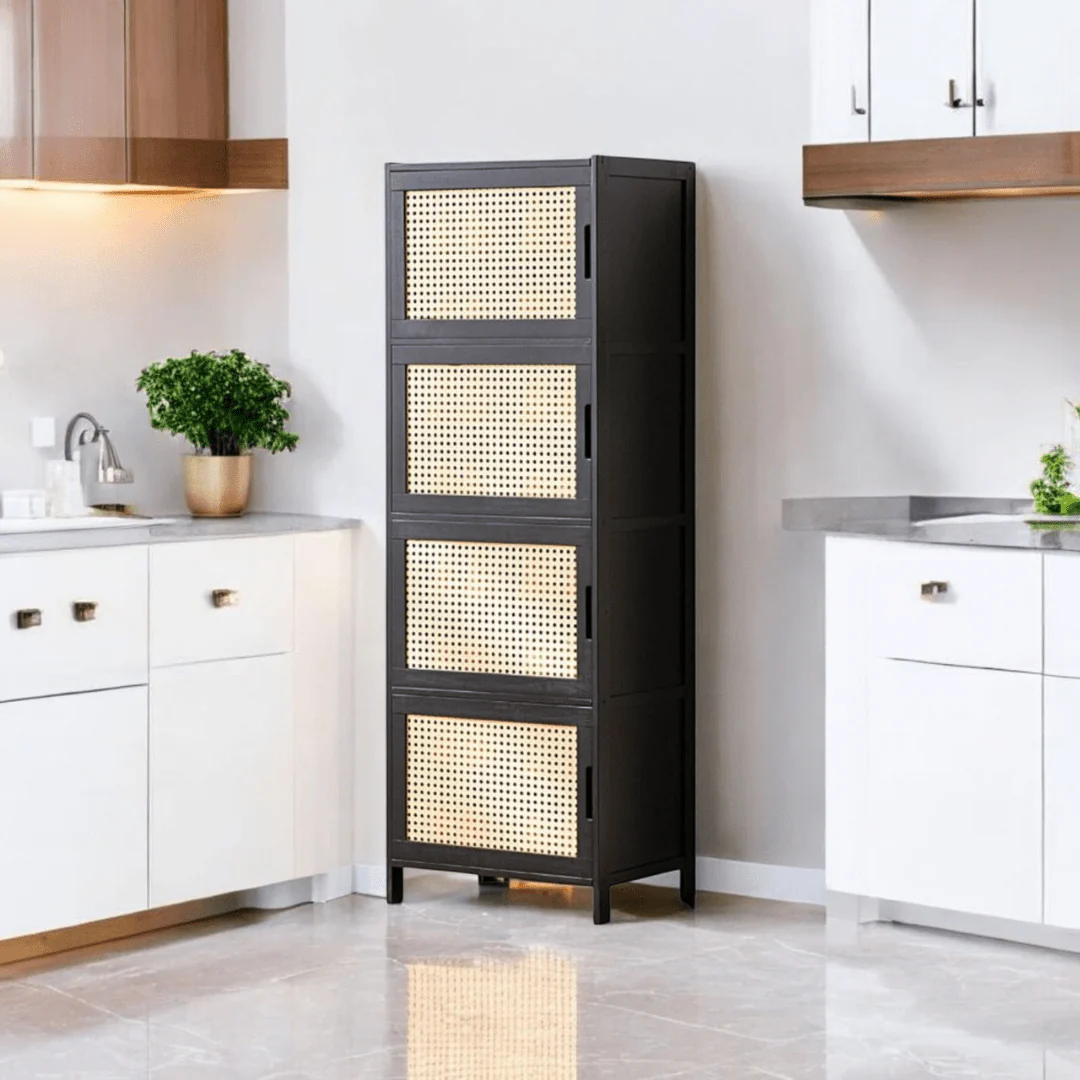 Multi-Purpose Bamboo Wood Storage Cabinet (43cm) - Image 3