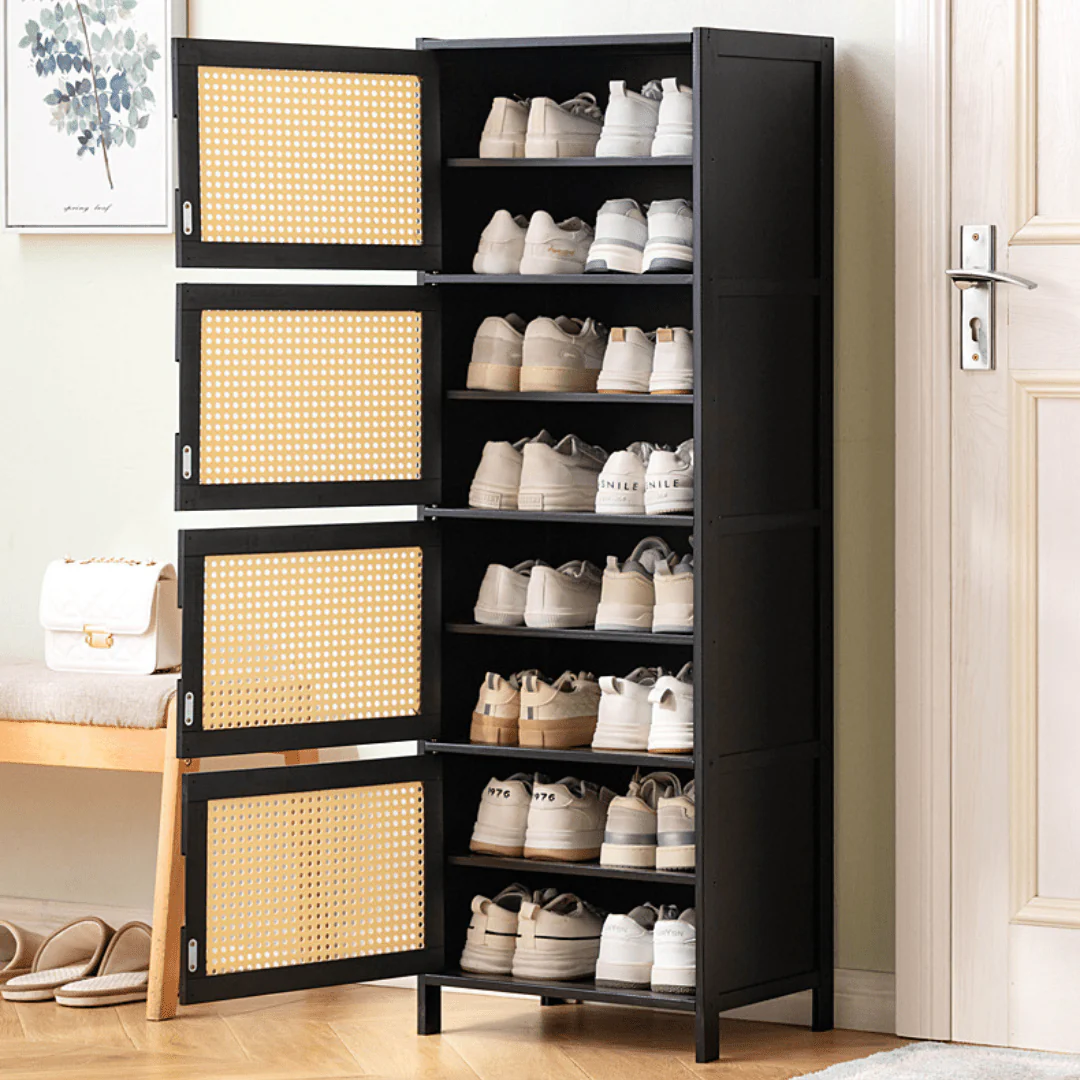 Multi-Purpose Bamboo Wood Storage Cabinet (Black-43cm) - Image 5