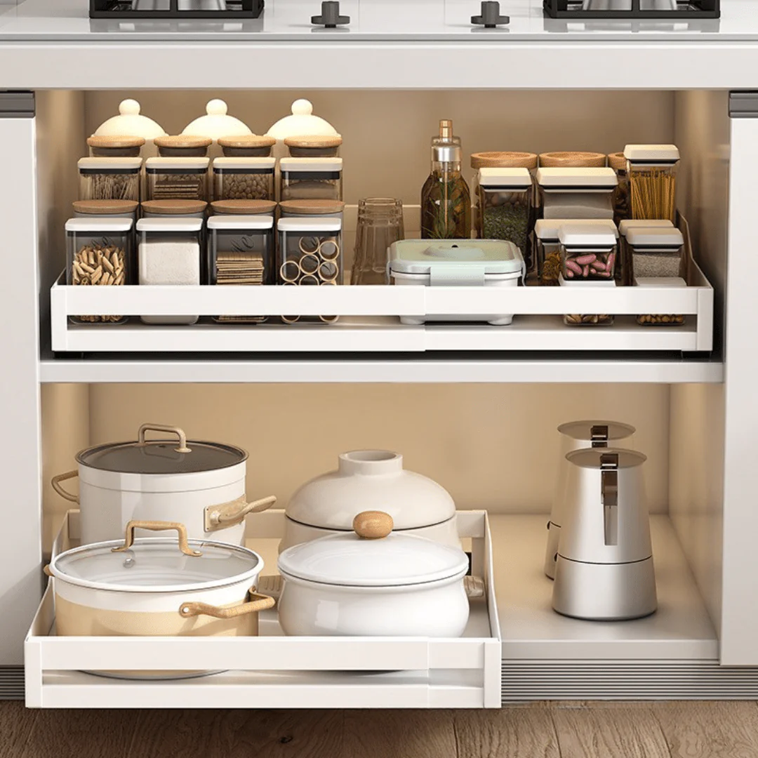 Multi-Purpose Carbon Steel Telescopic Slide-Out Storage Rack - Image 3