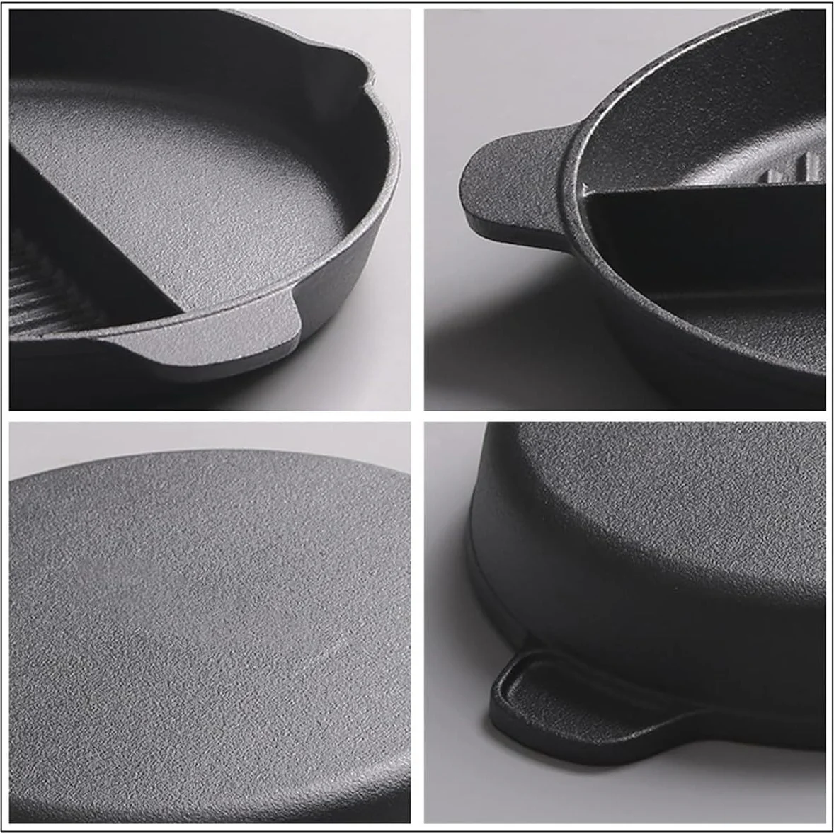 Multi-Purpose Cast Iron Flat & Grooved Cooking Pan(32cm) - Image 3