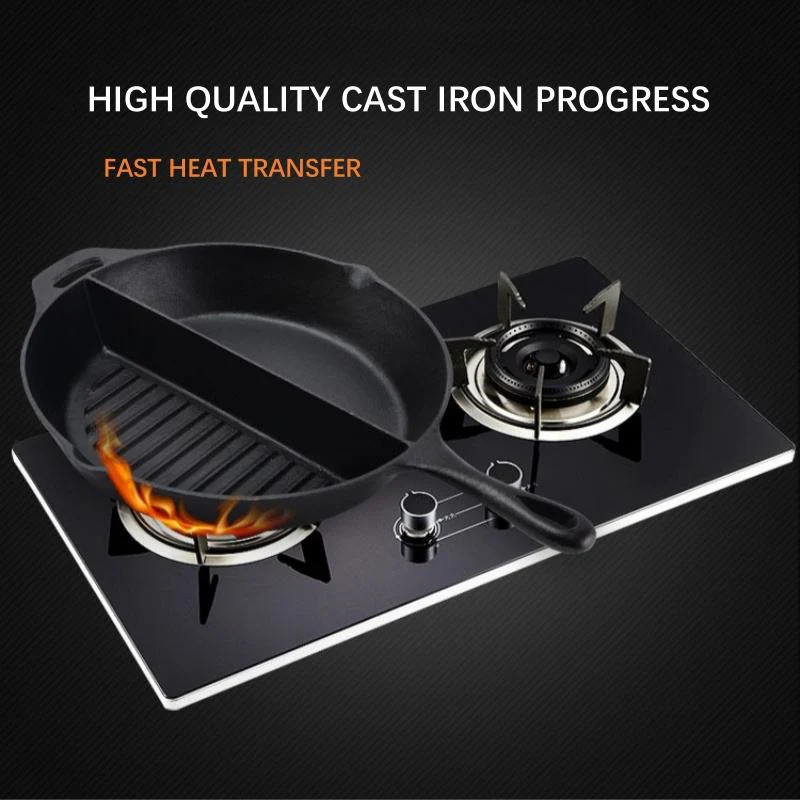 Multi-Purpose Cast Iron Flat & Grooved Cooking Pan(32cm) - Image 7